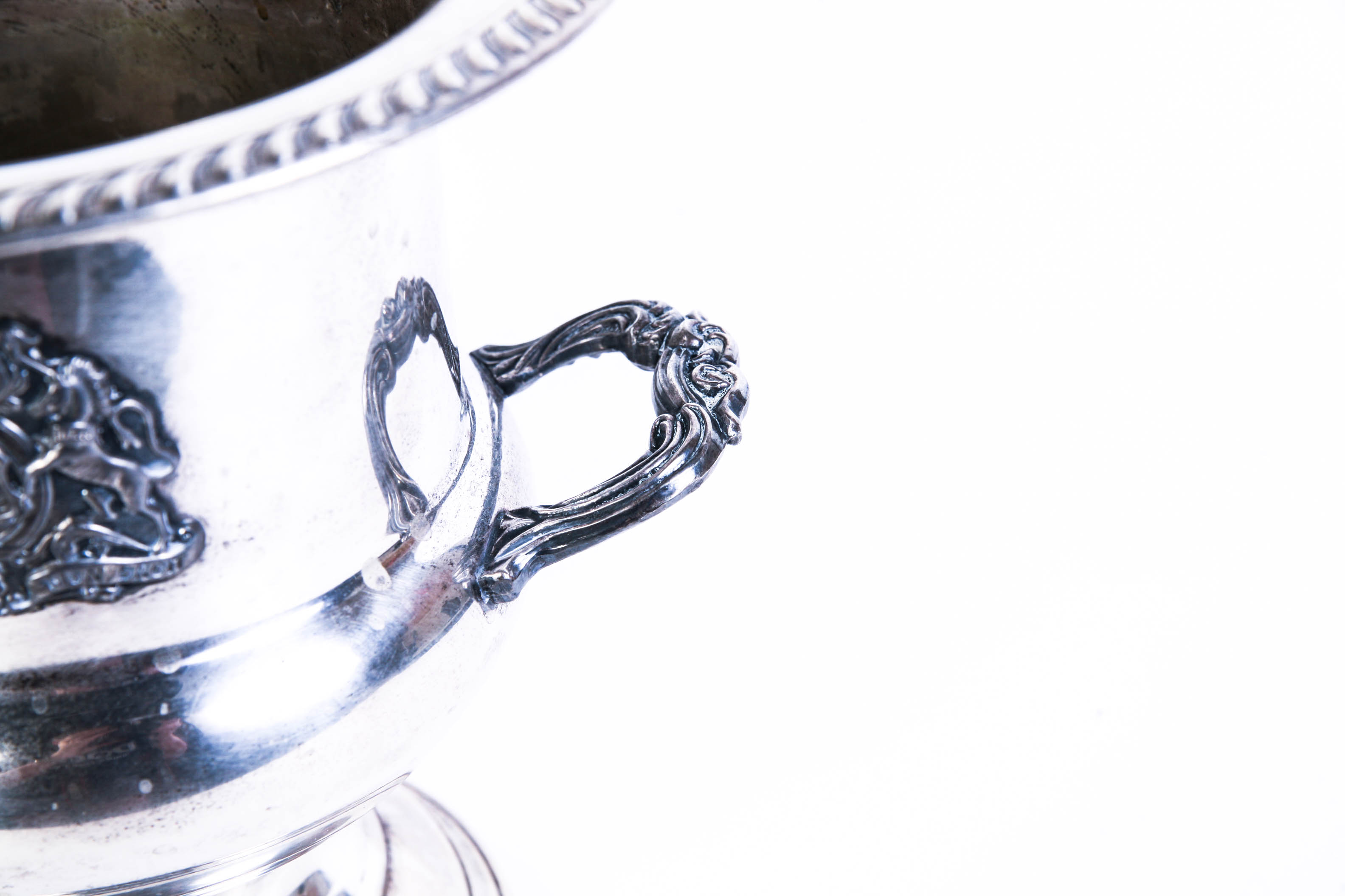 Vintage Silver Plate Ice Bucket with Crest