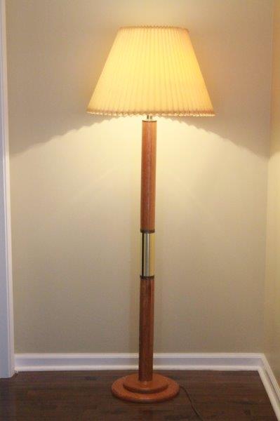 Modern Wood and Chrome Floor Lamp