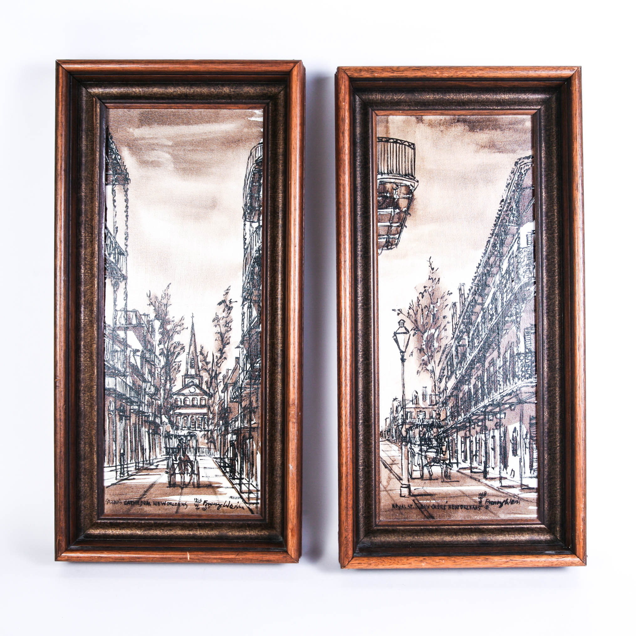 Pair of Franz Weiss Oil on Canvas New Orleans Landscapes
