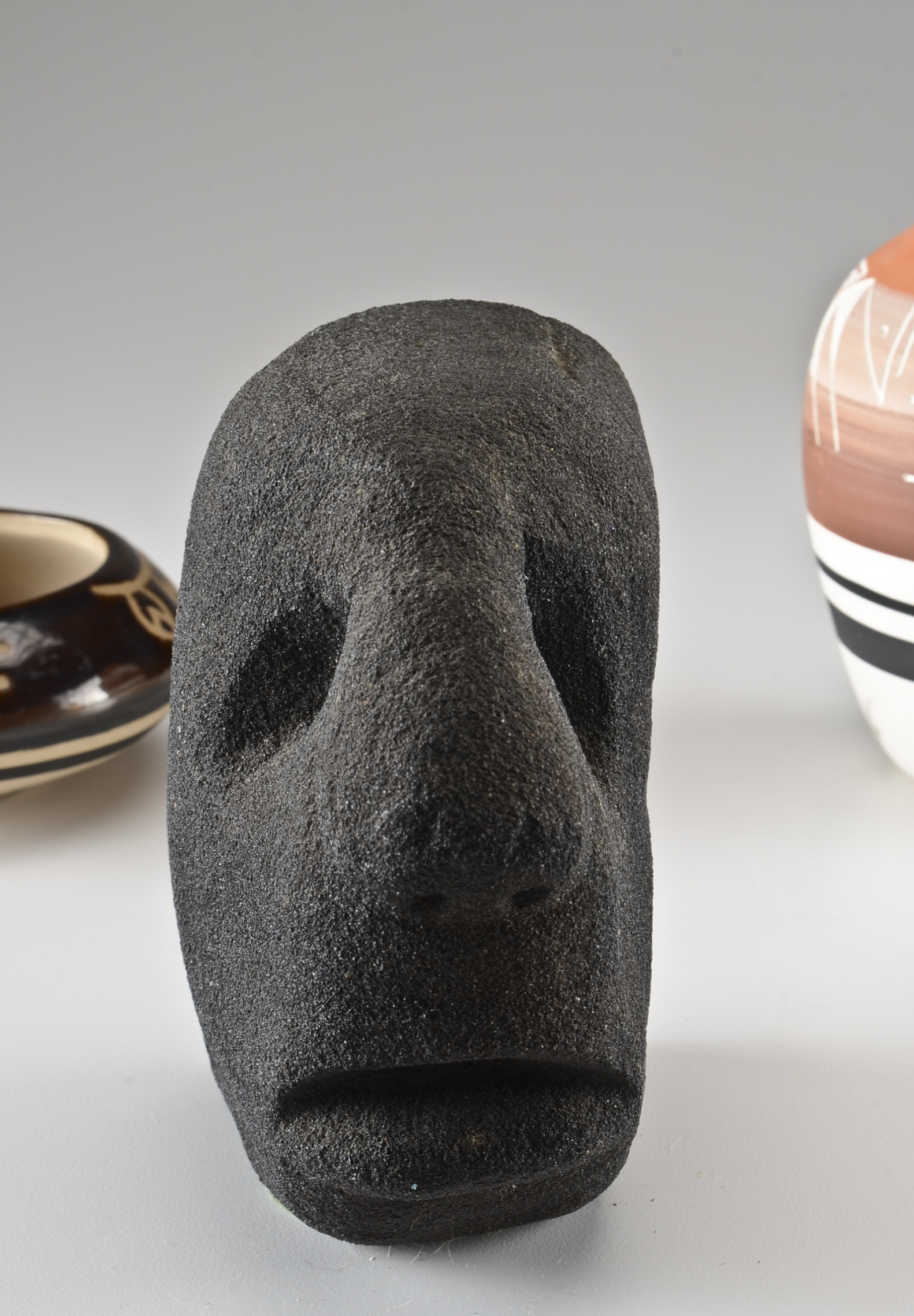 Pair of Native American Pottery and Black Sculpture