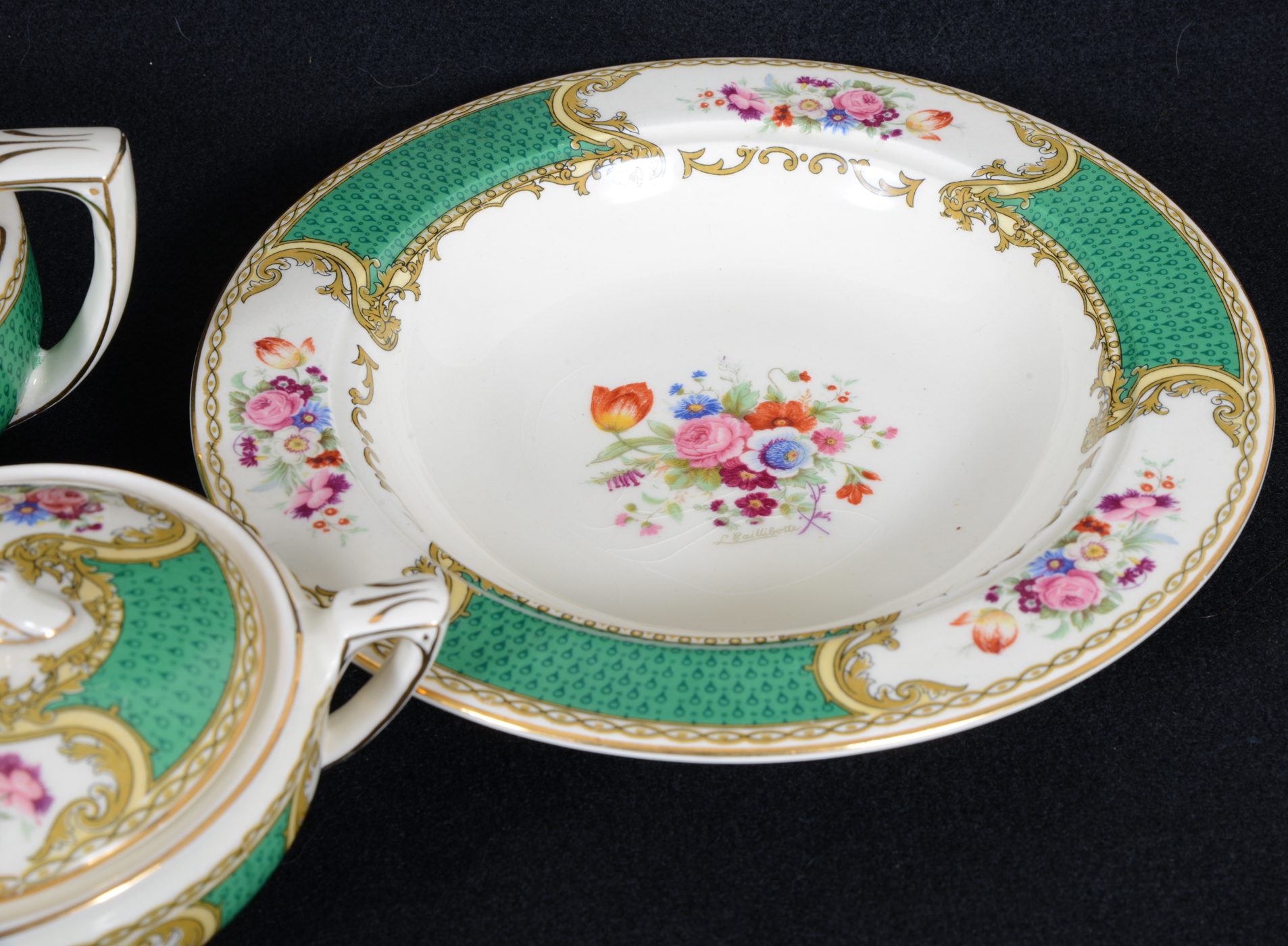 "Bouquet Green" Myott Staffordshire Service Set