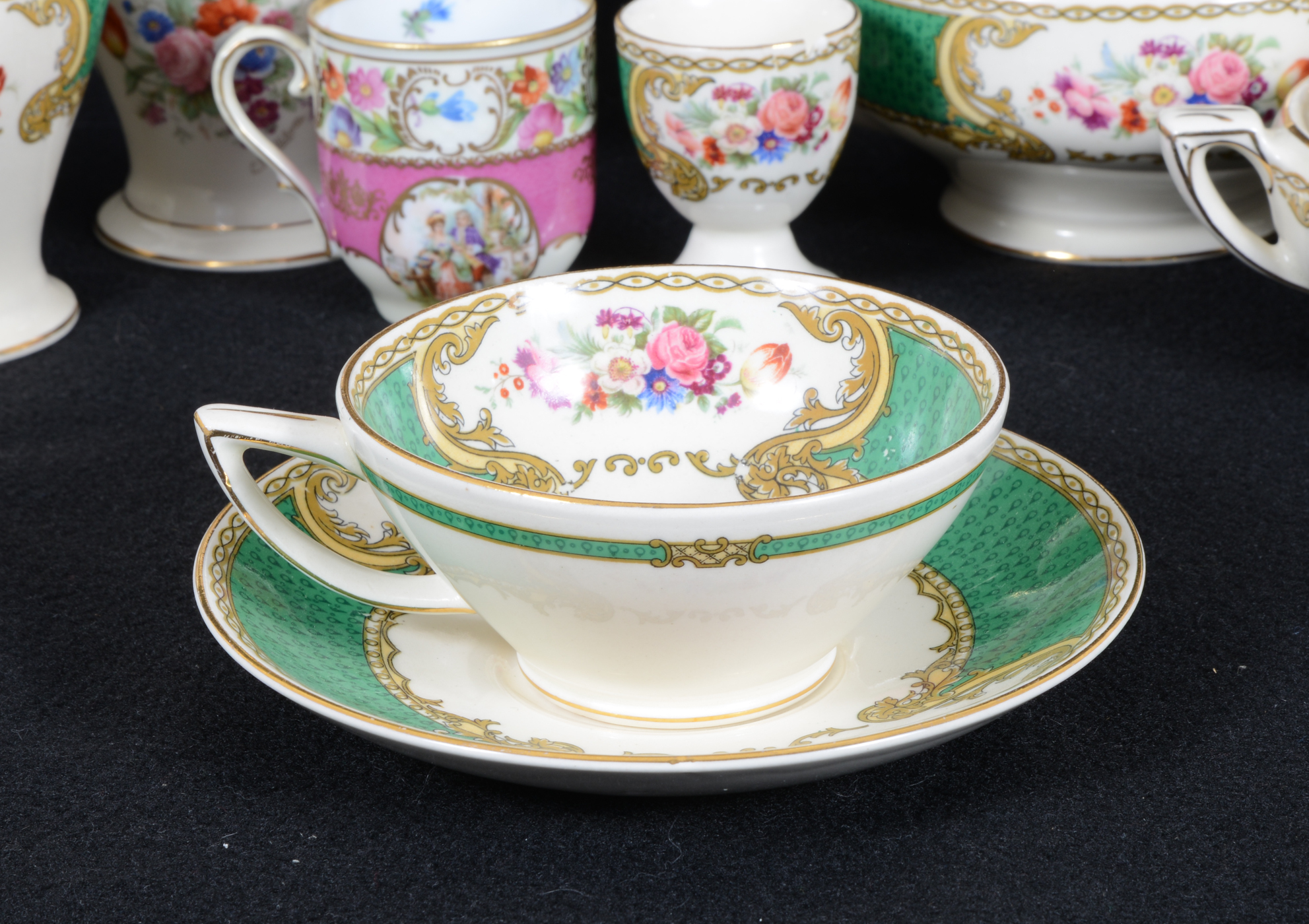 "Bouquet Green" Myott Staffordshire Service Set