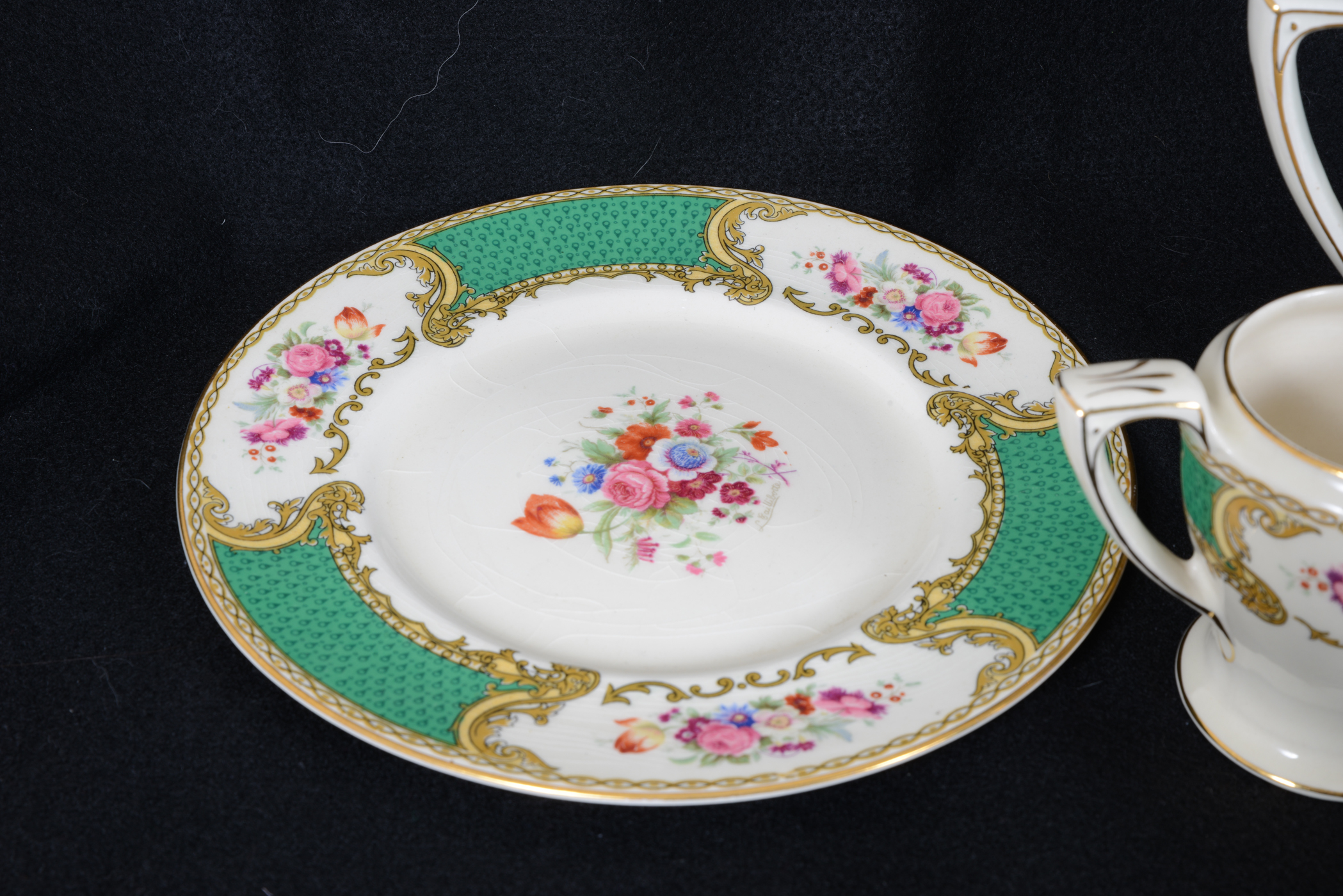 "Bouquet Green" Myott Staffordshire Service Set