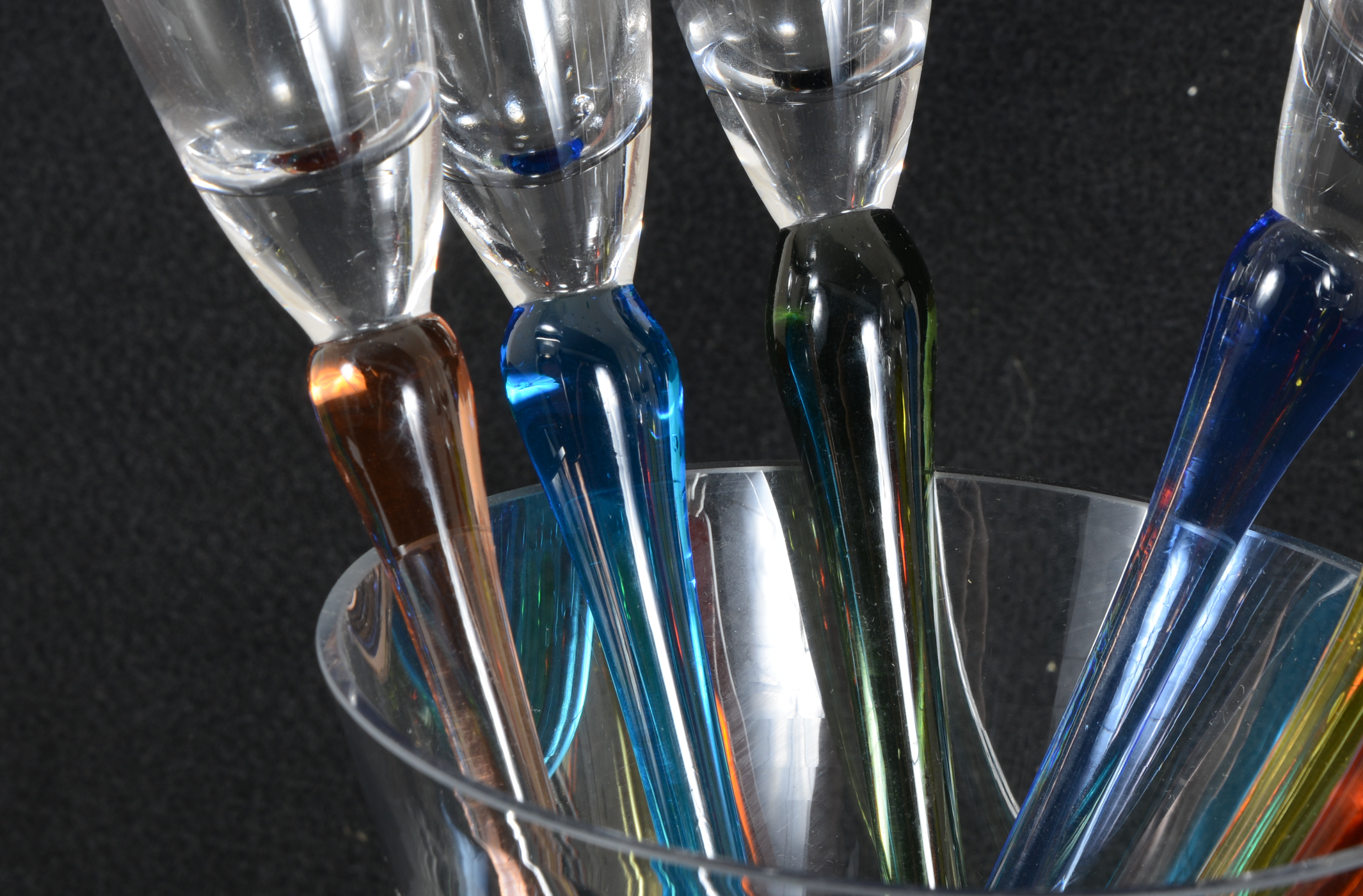 Handblown Long Stem Champagne Flute Set with Vase