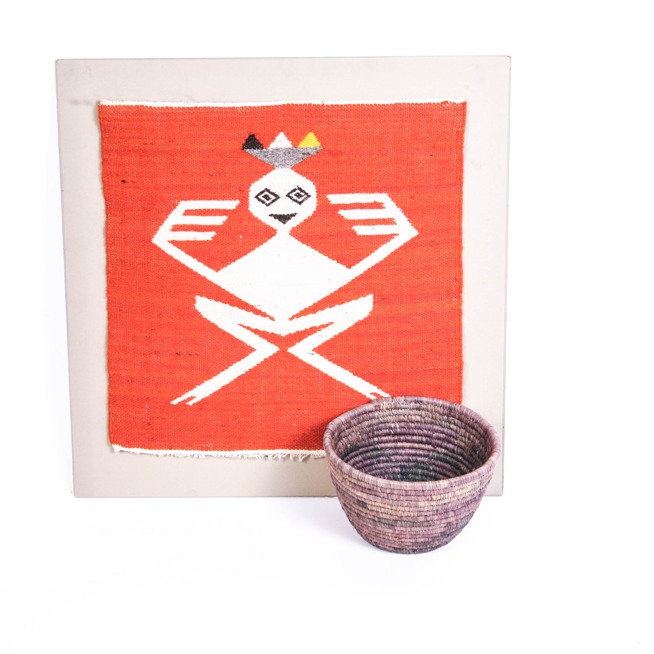 Antique Native American Textile and Hopi Coil Basket