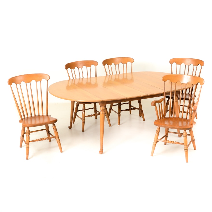 Conant Ball Maple Wood Dining Room Table with Chairs