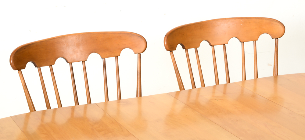 Conant Ball Maple Wood Dining Room Table with Chairs