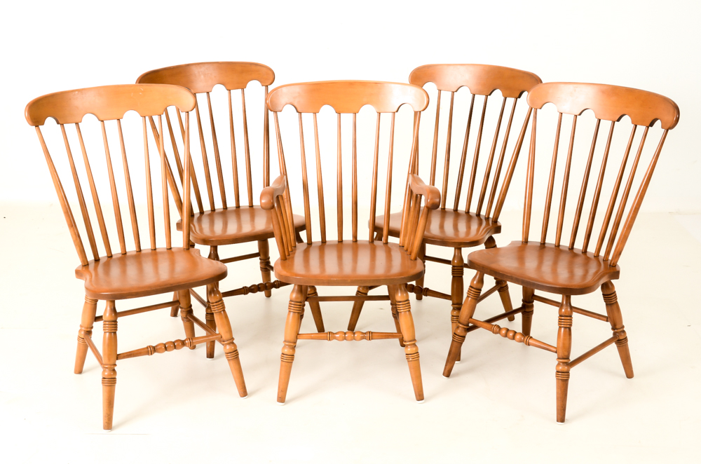 Conant Ball Maple Wood Dining Room Table with Chairs