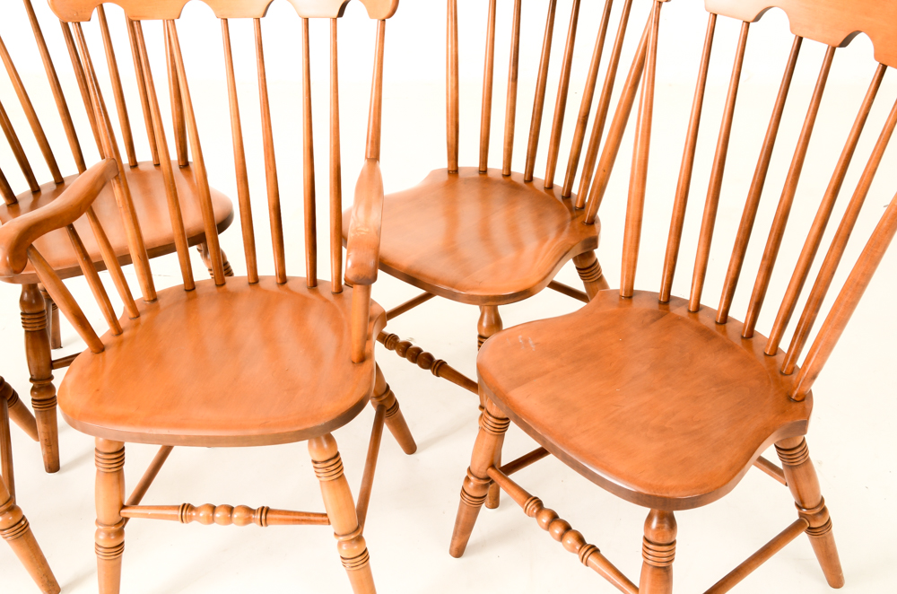 Conant Ball Maple Wood Dining Room Table with Chairs