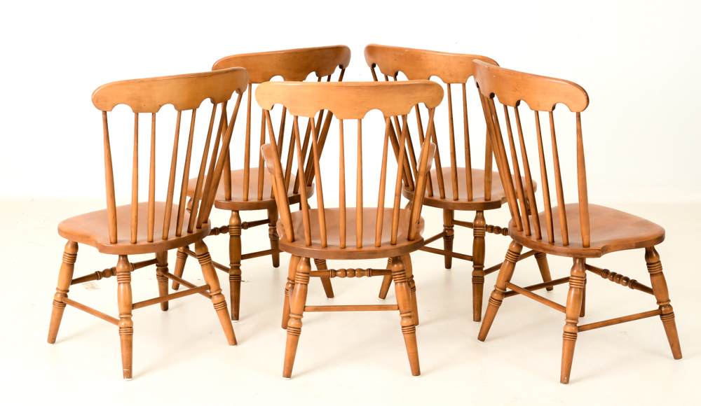 Conant Ball Maple Wood Dining Room Table with Chairs