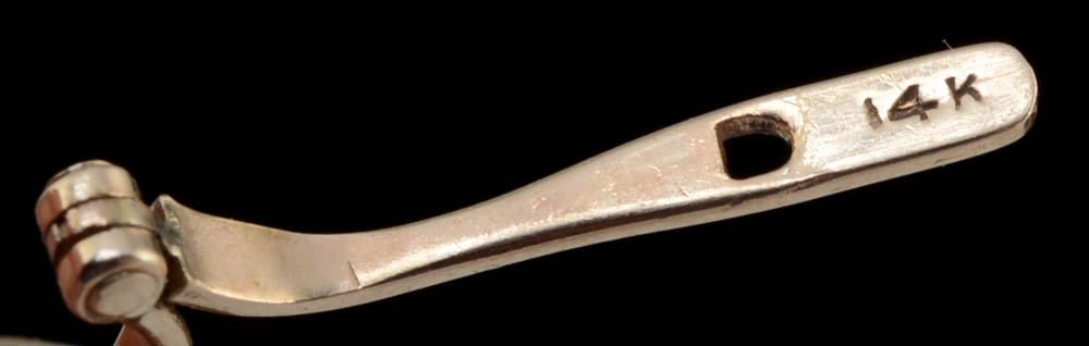 Vintage 14K Two Tone Gold and Diamond Hinge Back Pierced Earrings