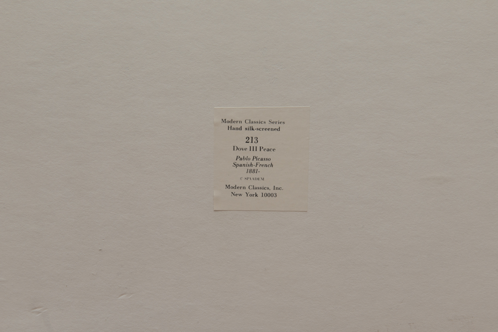 After Pablo Picasso "Dove III Peace"  Silk-Screen