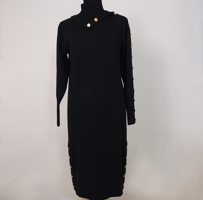 Carlisle Company of New York Black Lambswool Dress