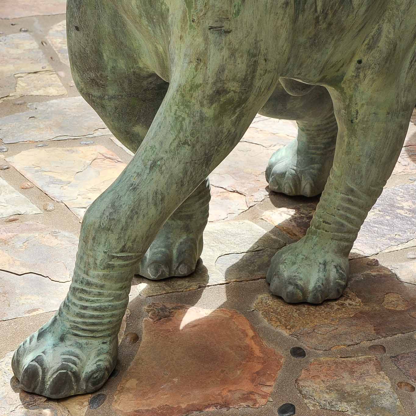 Distressed Metal Garden Sculpture of Elephant