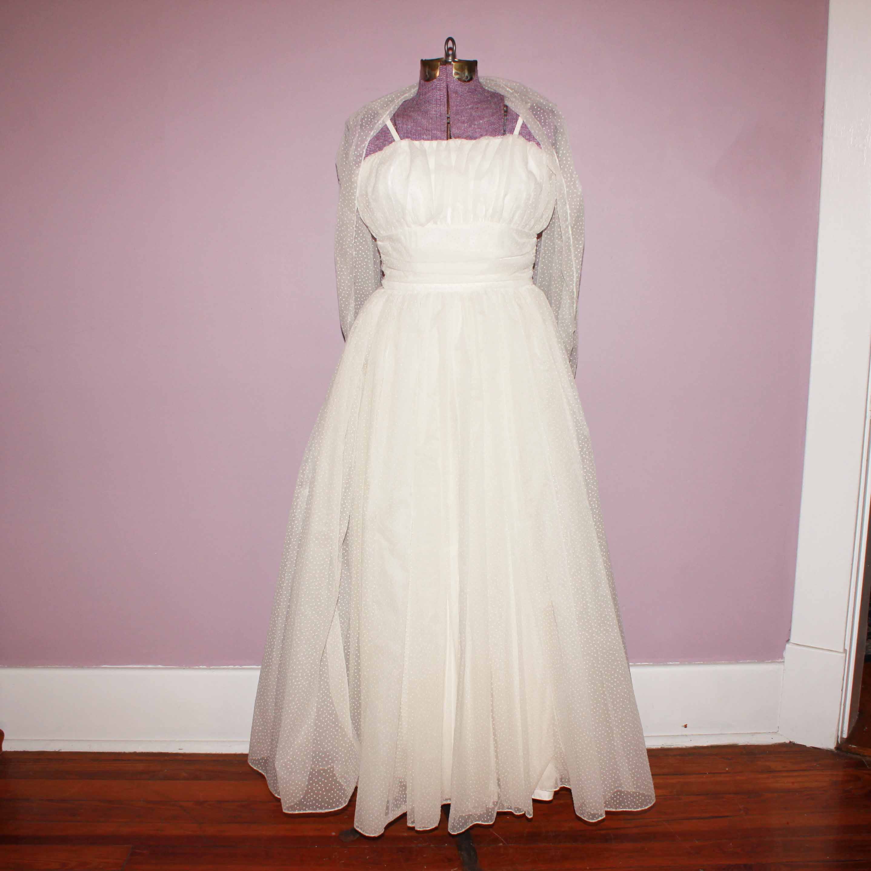 Vintage Formal Dress with Shawl