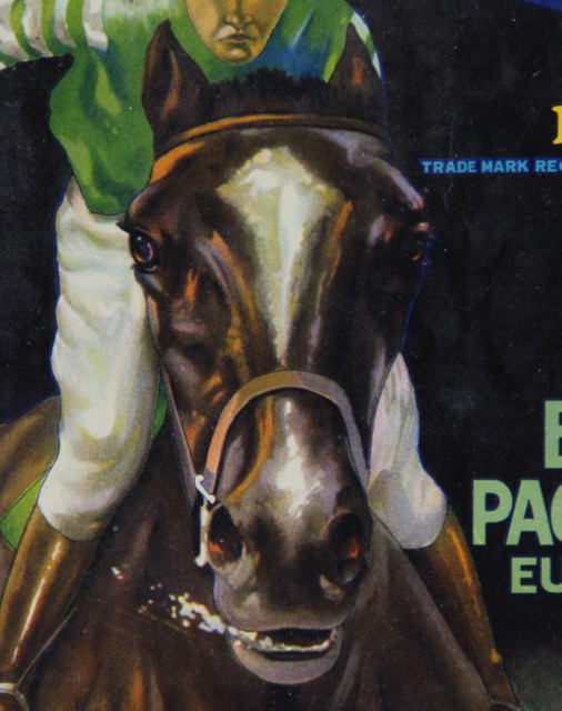 Original Vintage Rider Fruit Box Label