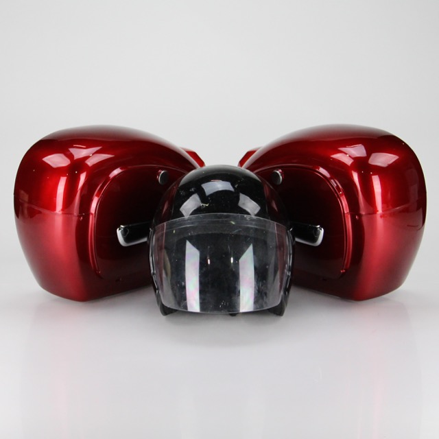 A1 Motorcycle Hard Case Saddle Bags with Helmet