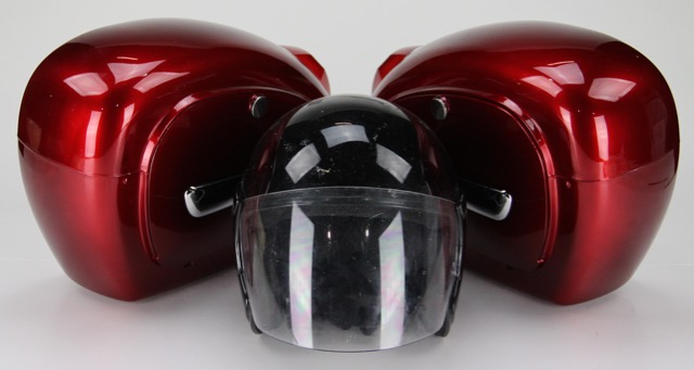 A1 Motorcycle Hard Case Saddle Bags with Helmet