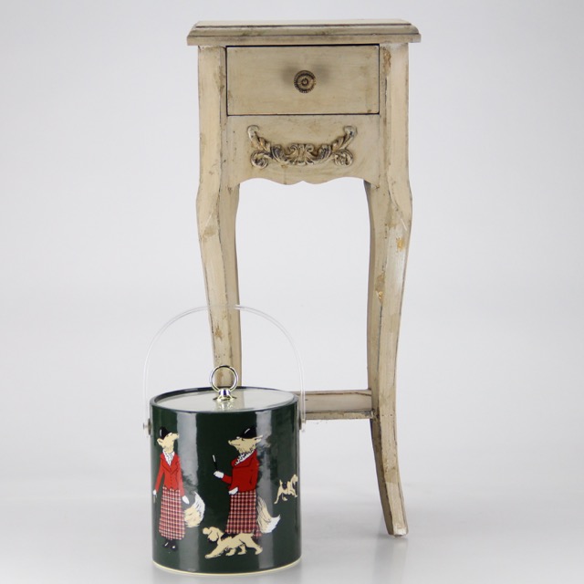 Small Painted Accent Table and Ice Bucket