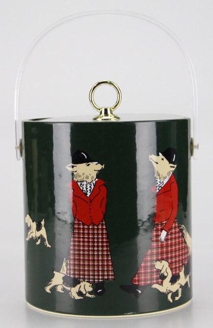 Small Painted Accent Table and Ice Bucket