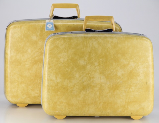 Vintage Yellow Hard Shell Suitcases