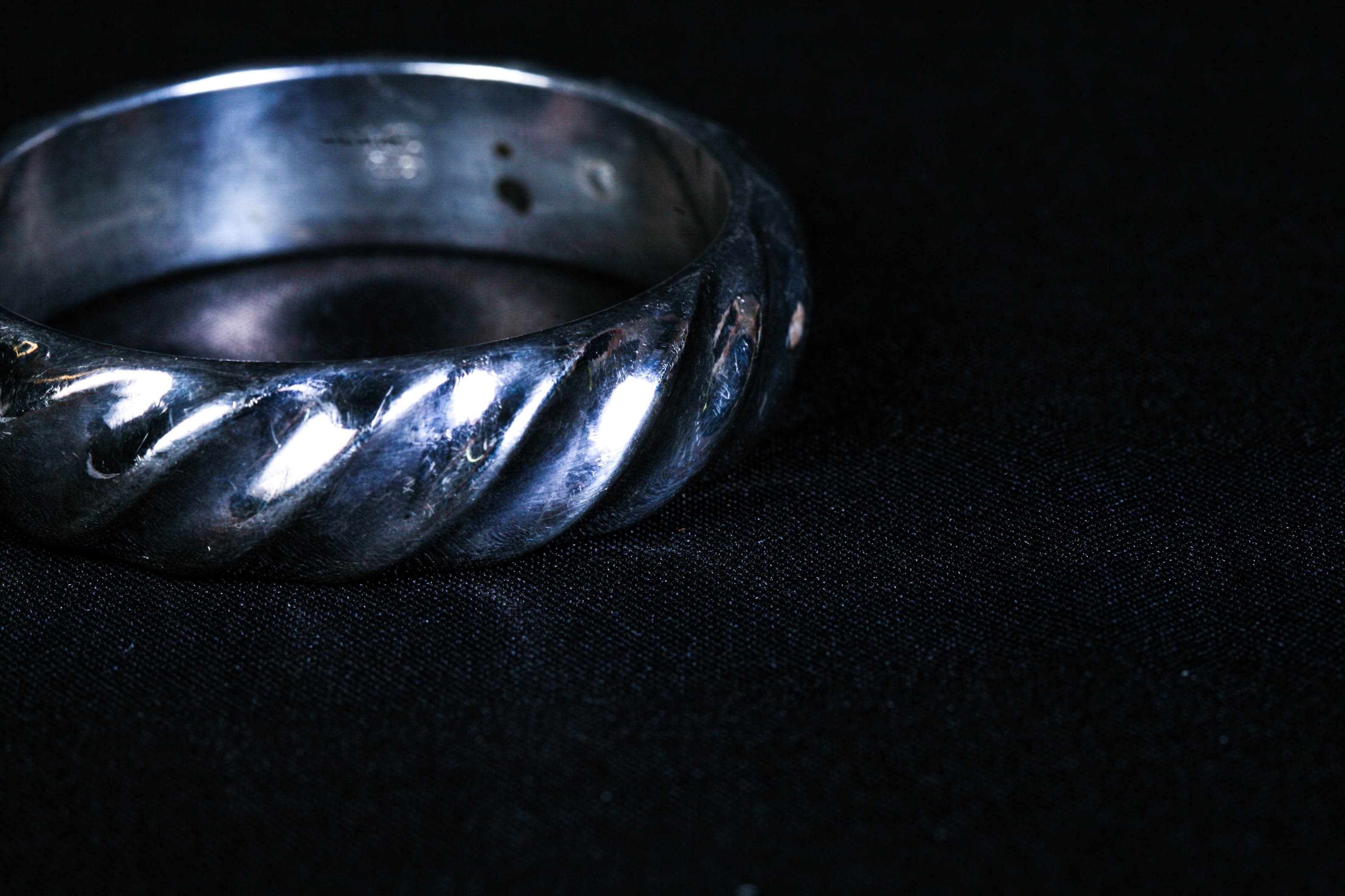 Large Sterling Silver Bangle Bracelet