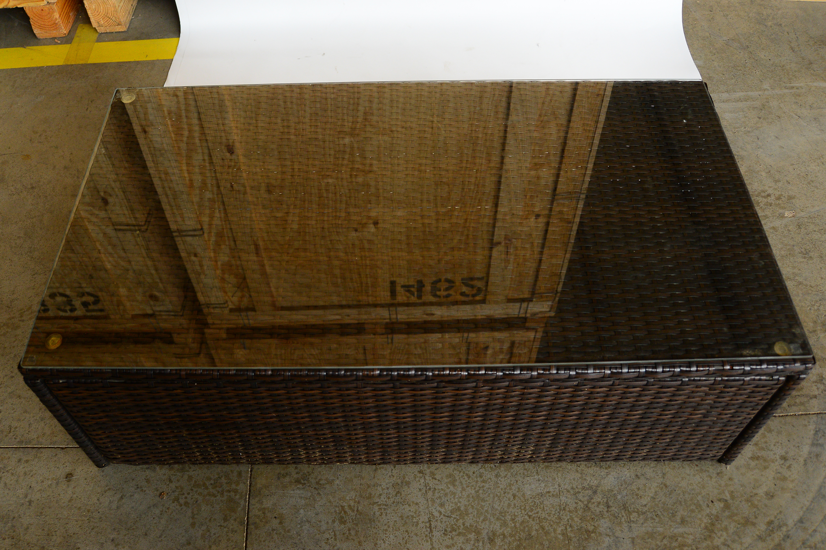 Brown Wicker Coffee Table