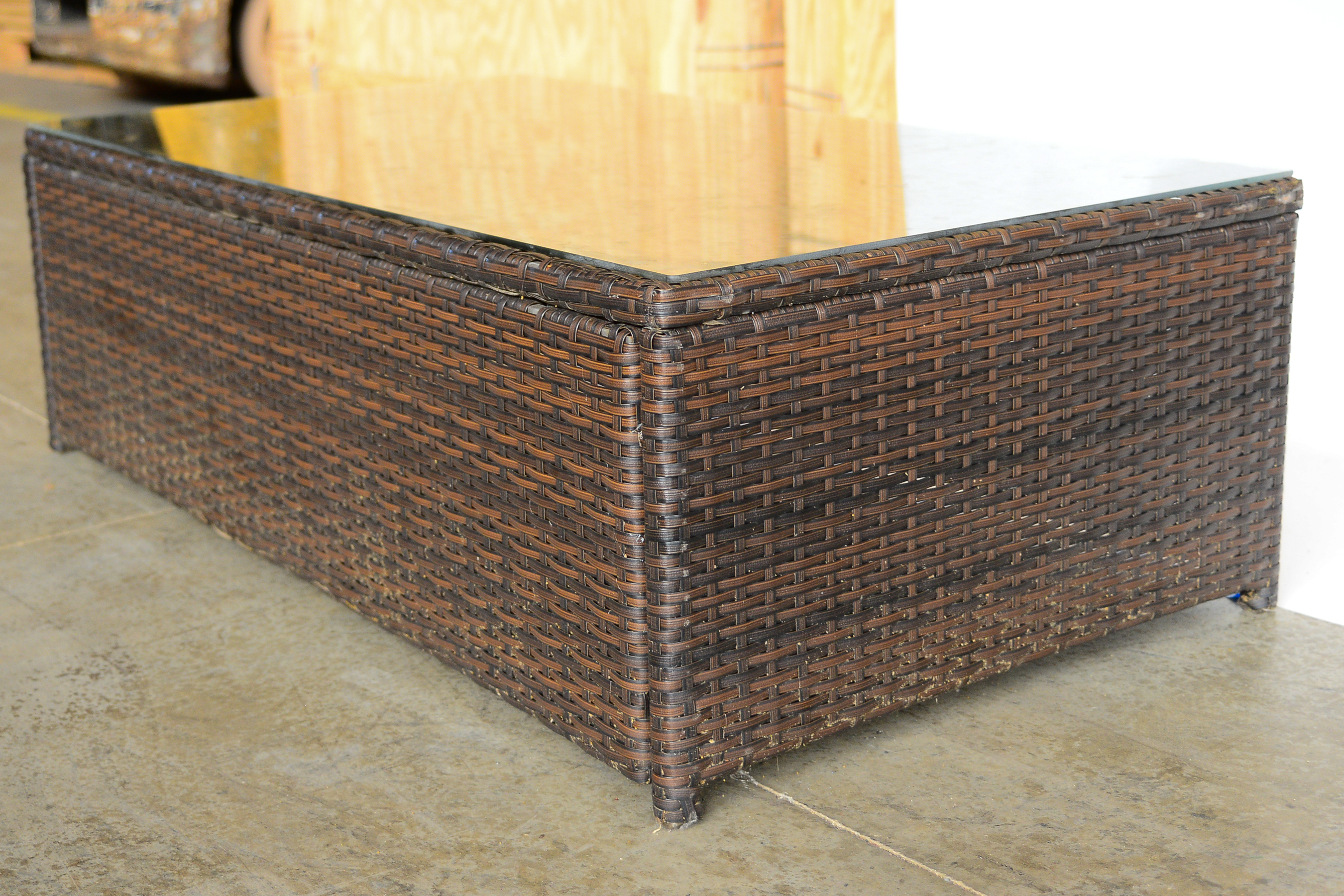 Brown Wicker Coffee Table