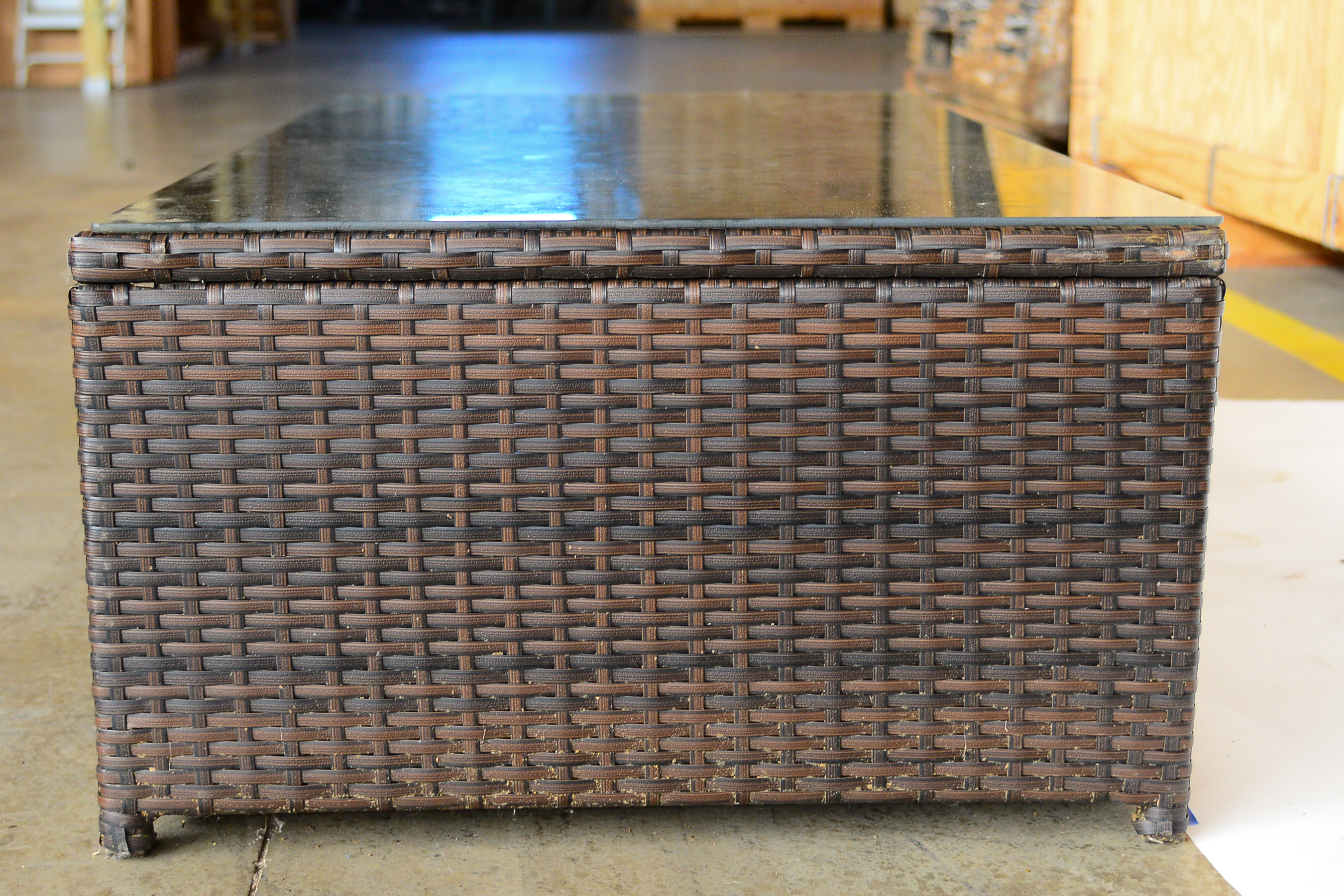 Brown Wicker Coffee Table