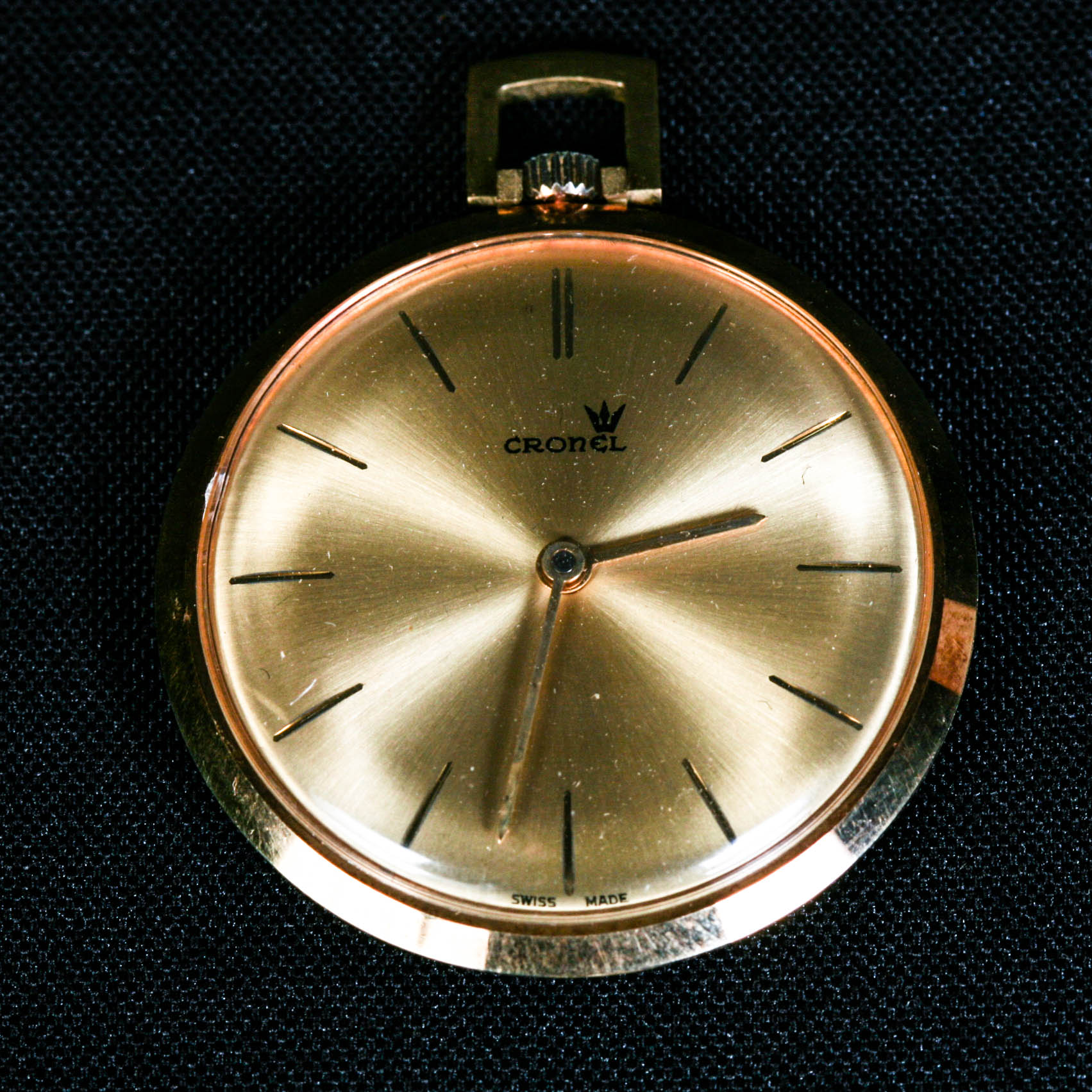 Stroun Bros. Swiss Movement Cronel (1970/71) Gold Plated Pocket Watch