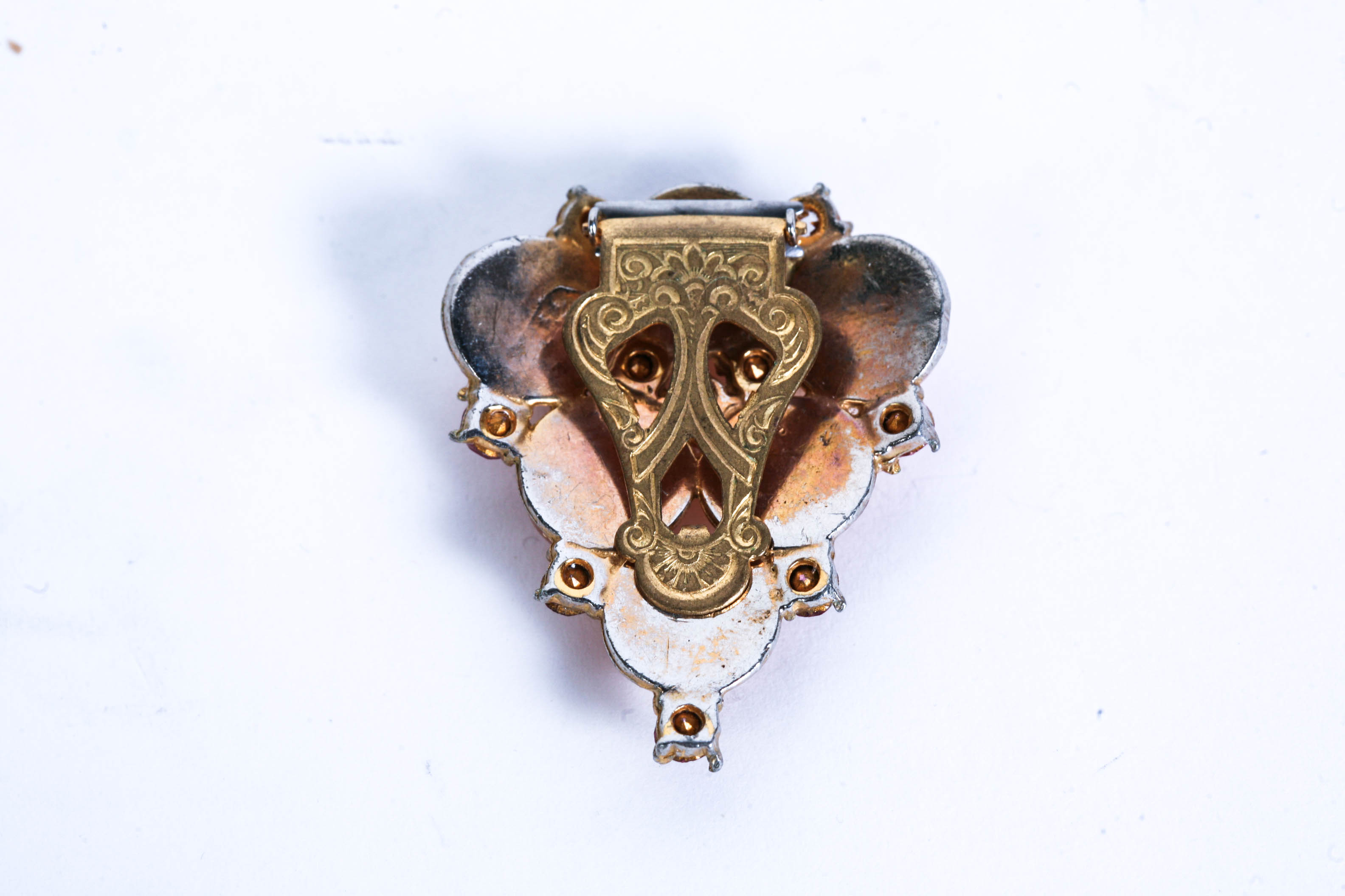 Signed Coro Cameo Bracelet, Pegasus Mark (1945-1979) and Scarf Clip