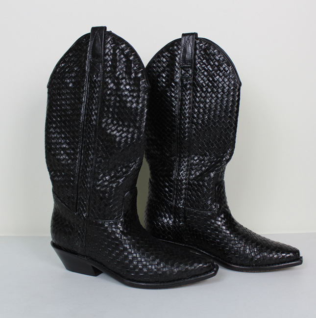 Cole Haan Black Leather "Laredo" Cowboy Boots