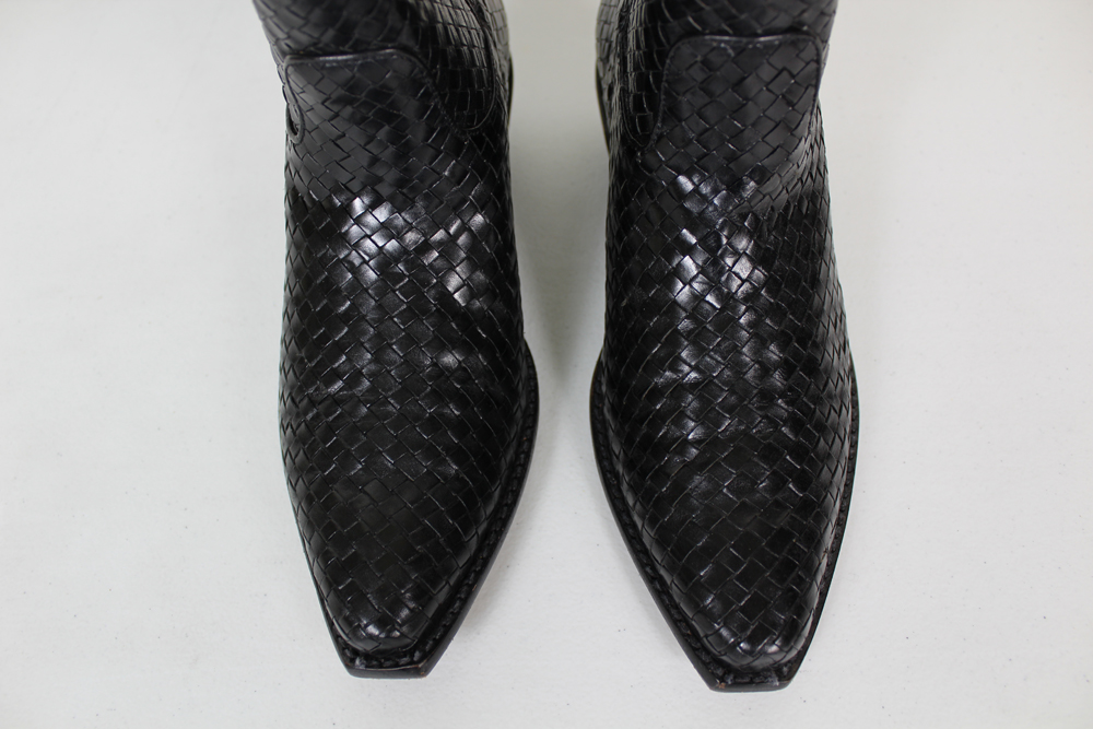 Cole Haan Black Leather "Laredo" Cowboy Boots