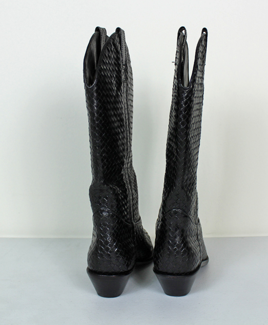 Cole Haan Black Leather "Laredo" Cowboy Boots