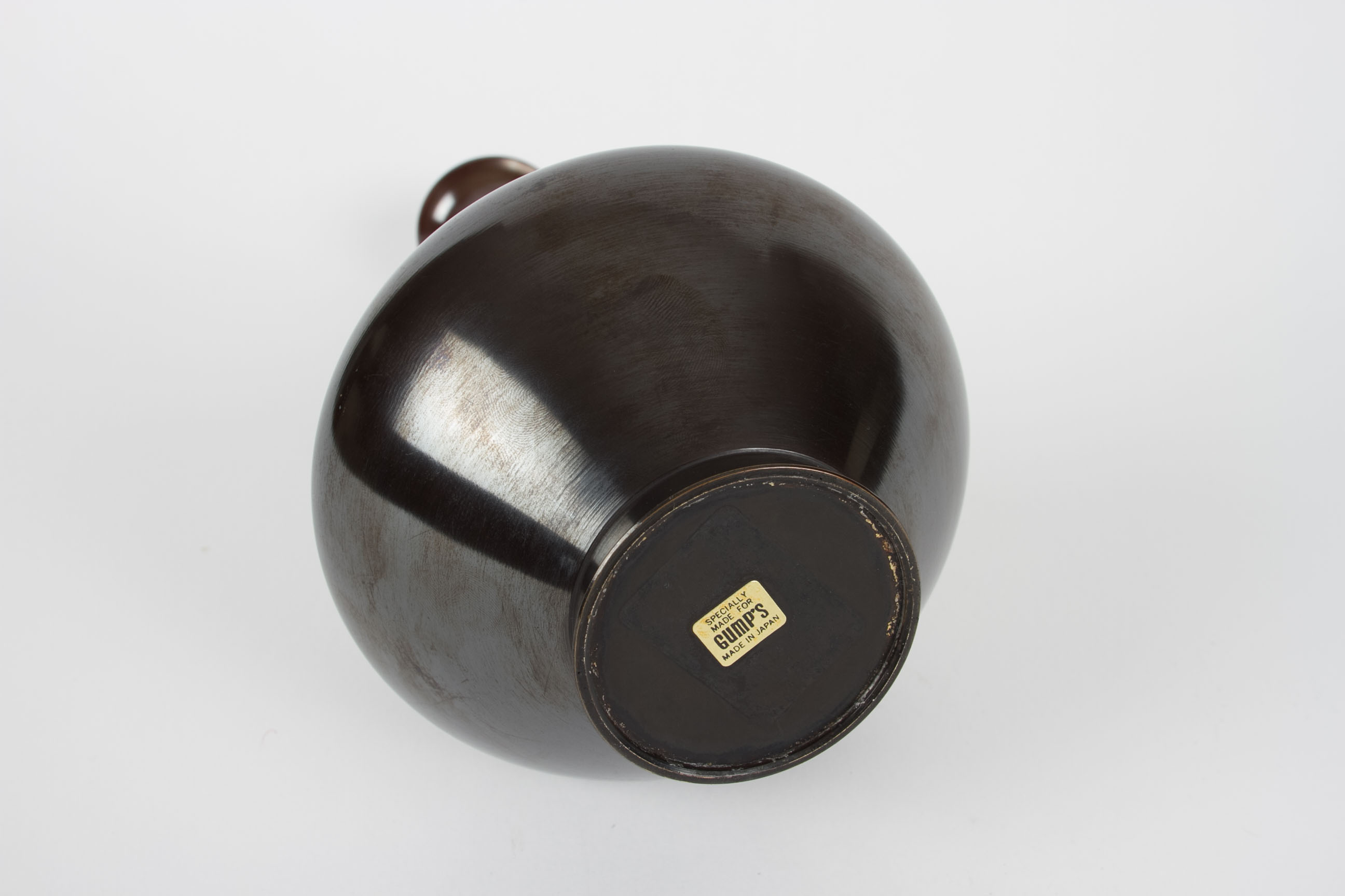 Vintage Bronze Vase with Frogs