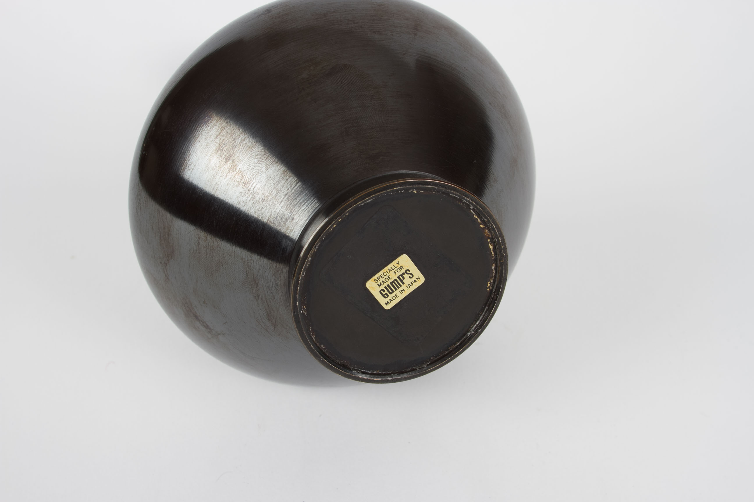 Vintage Bronze Vase with Frogs