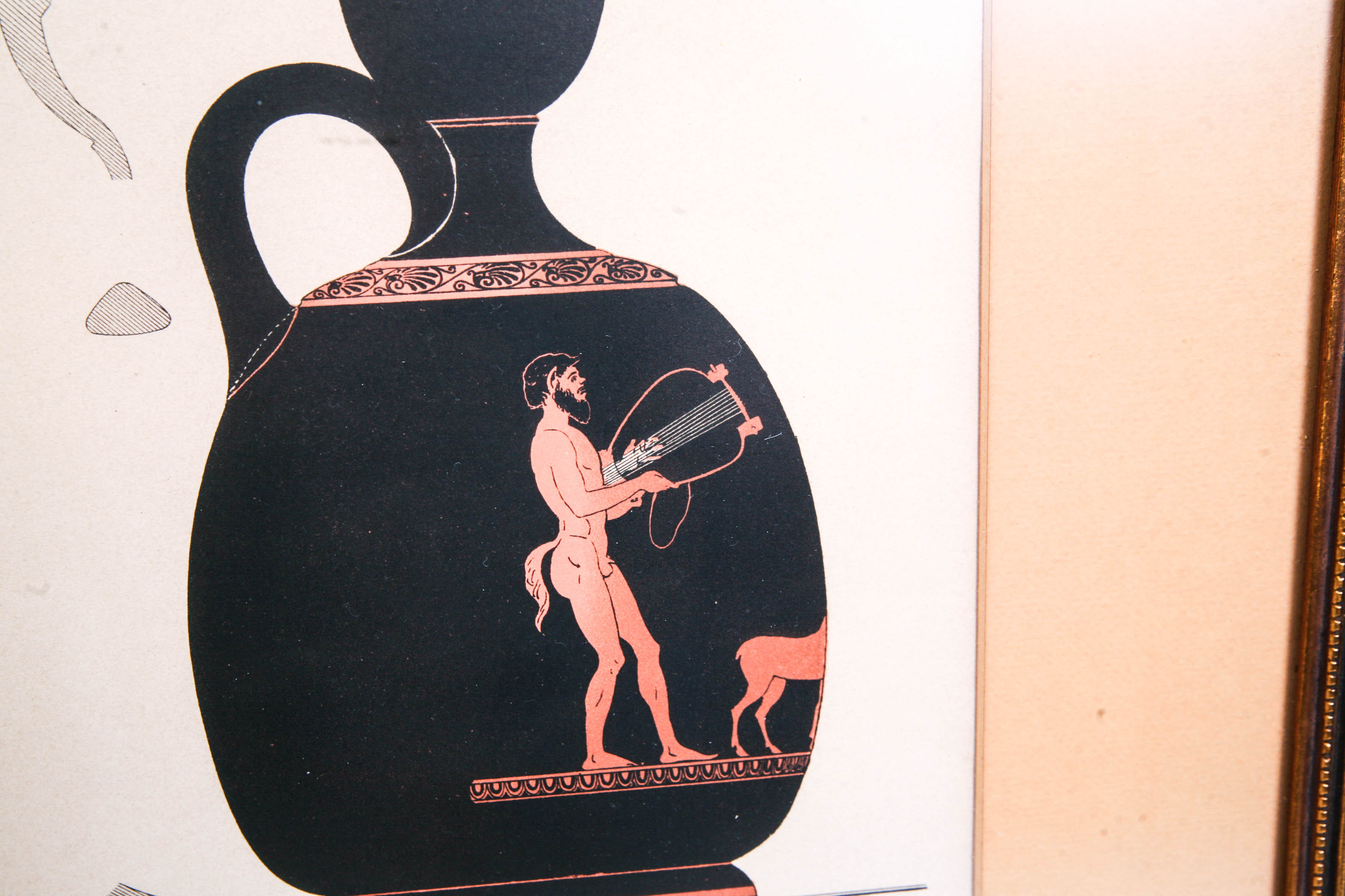 Etching of Two Greek Lekythens