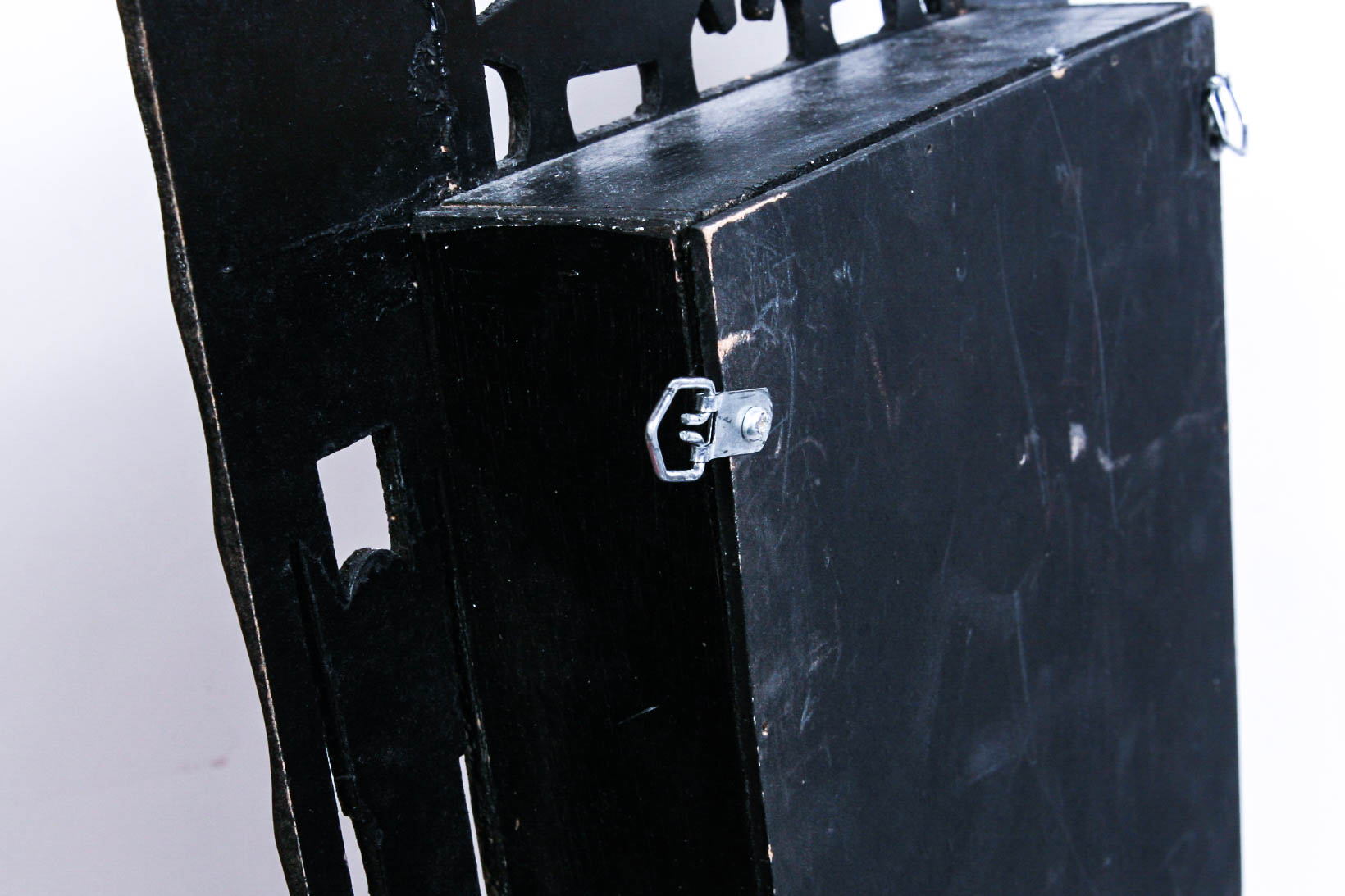 African Warrior in Carved Wood Shadow Box