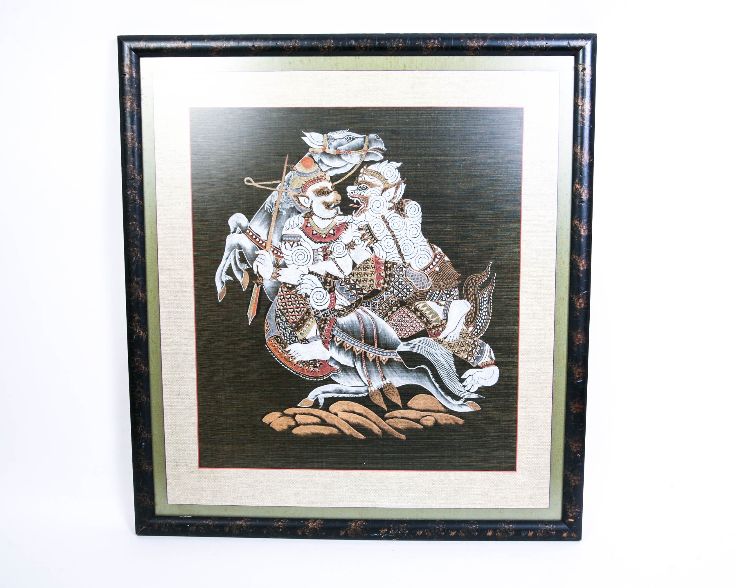 Framed Mythological Painting on Silk