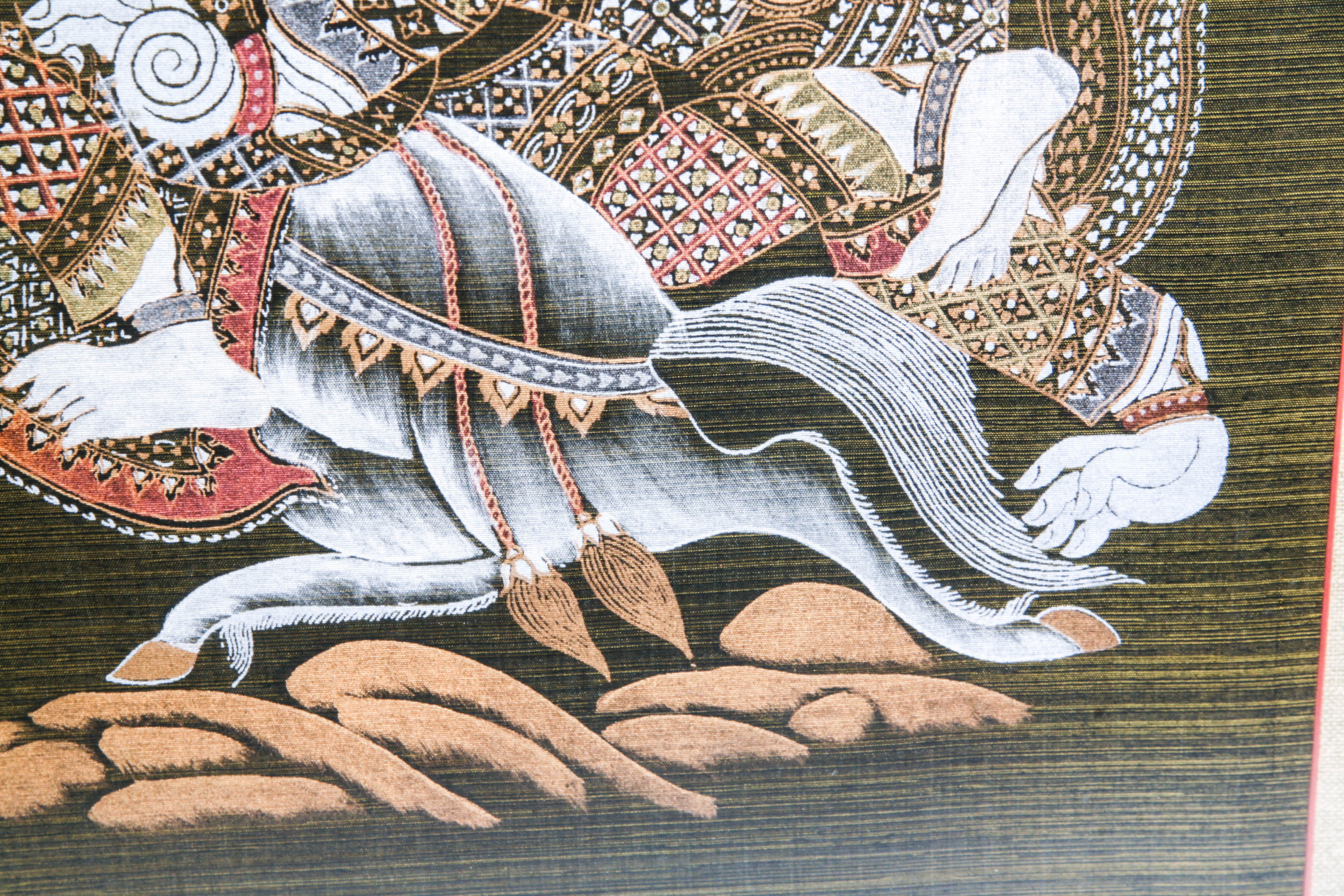 Framed Mythological Painting on Silk