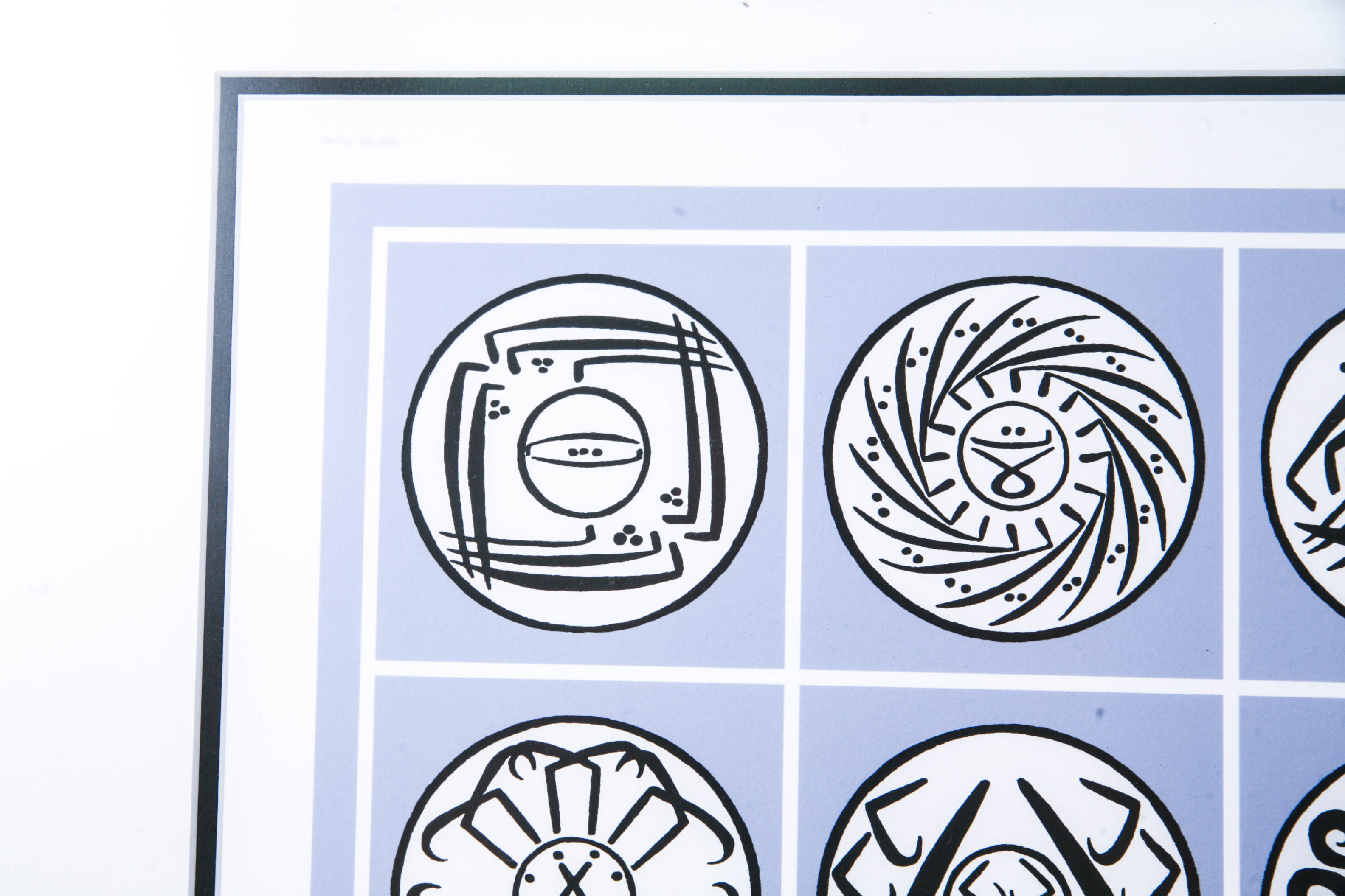 Modern Signed and Numbered Framed Print of Symbols