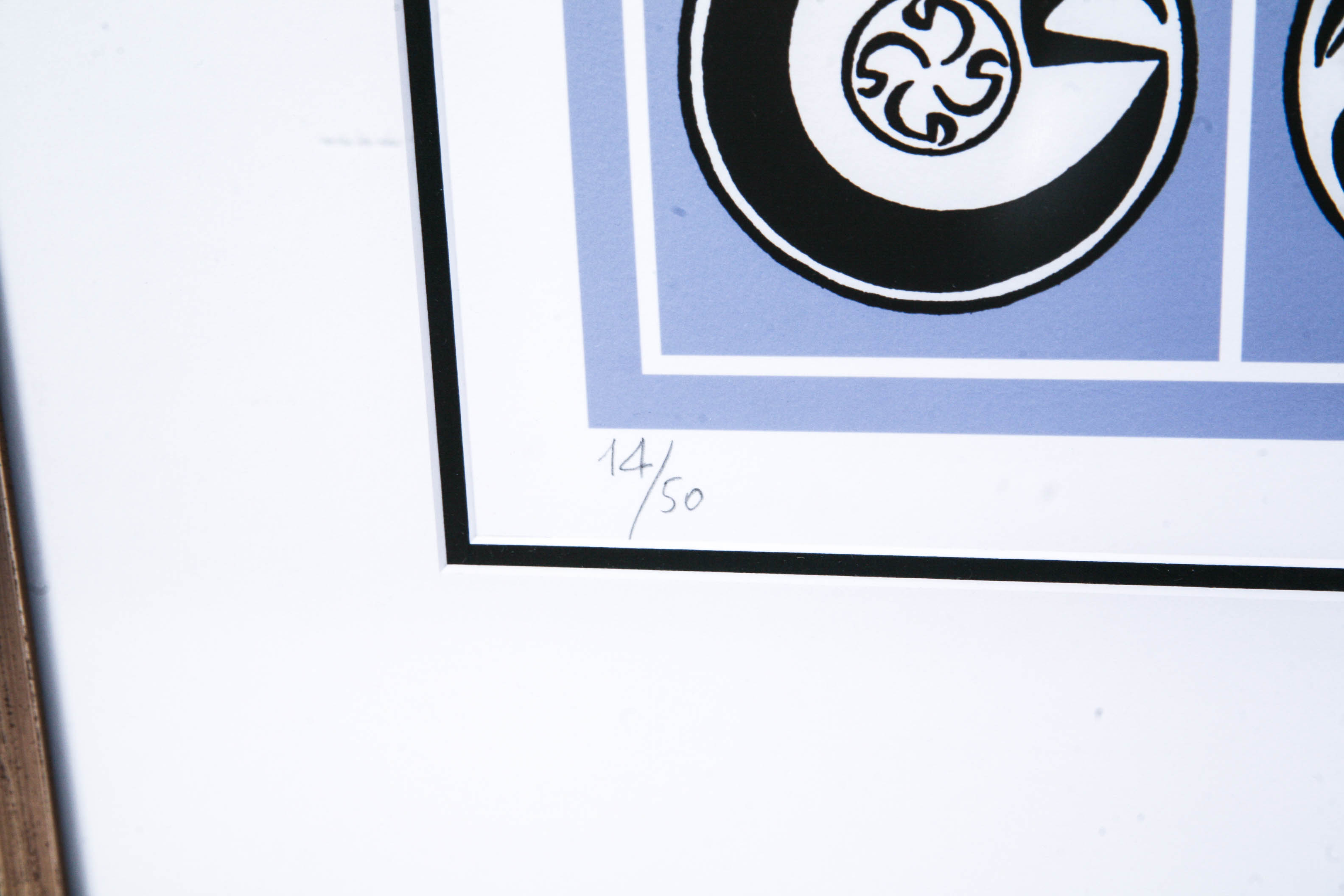 Modern Signed and Numbered Framed Print of Symbols