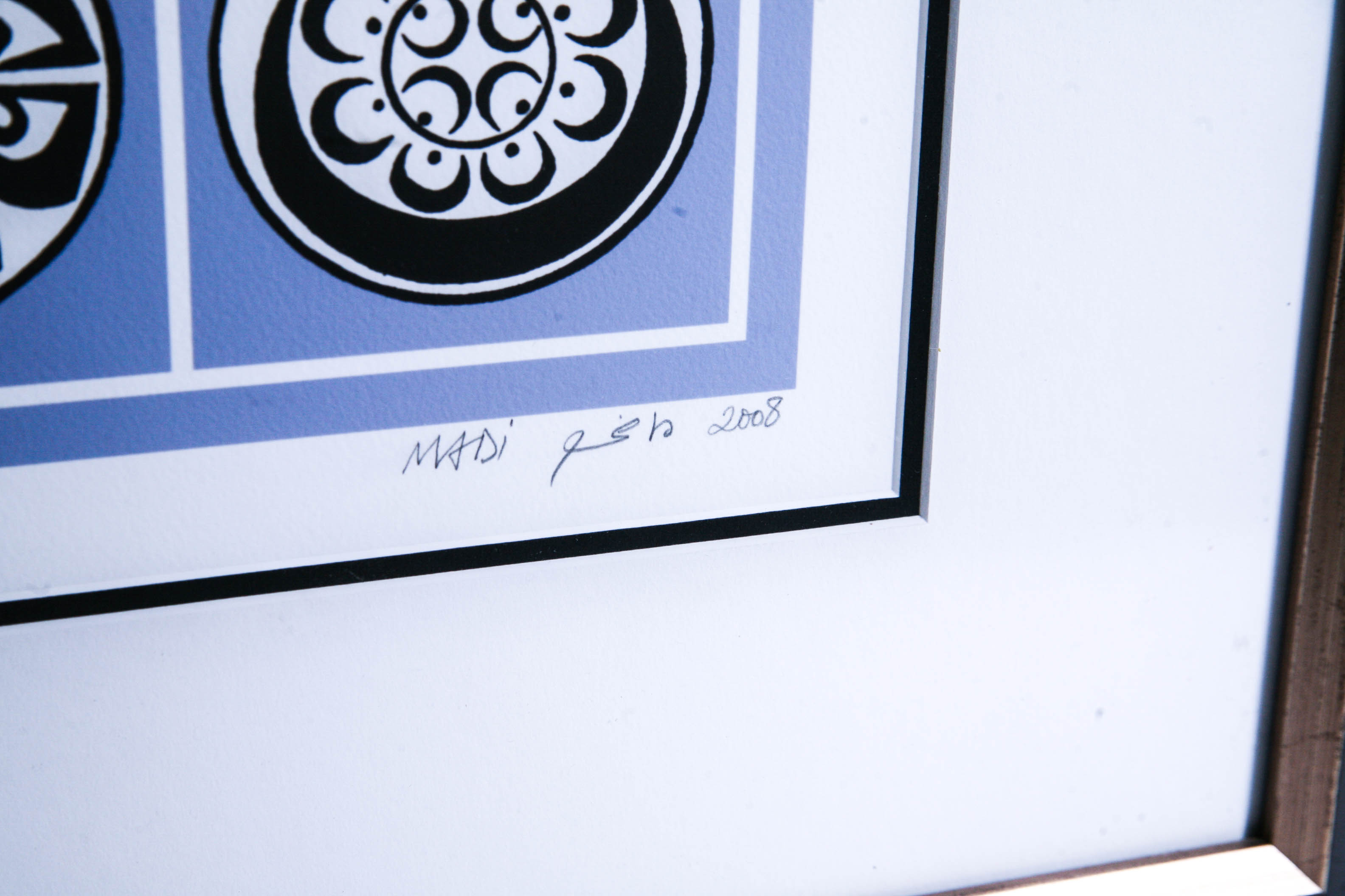 Modern Signed and Numbered Framed Print of Symbols