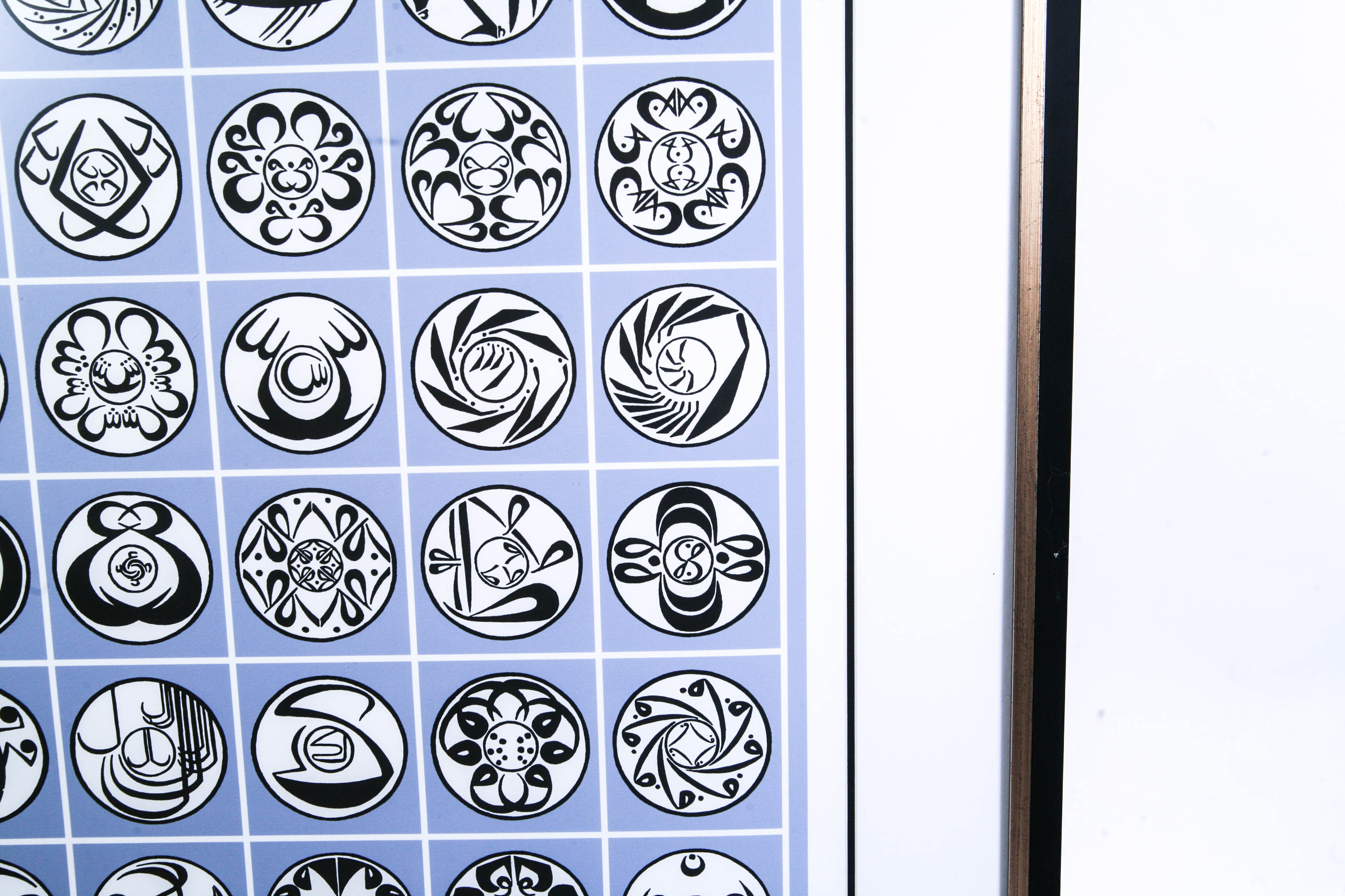 Modern Signed and Numbered Framed Print of Symbols