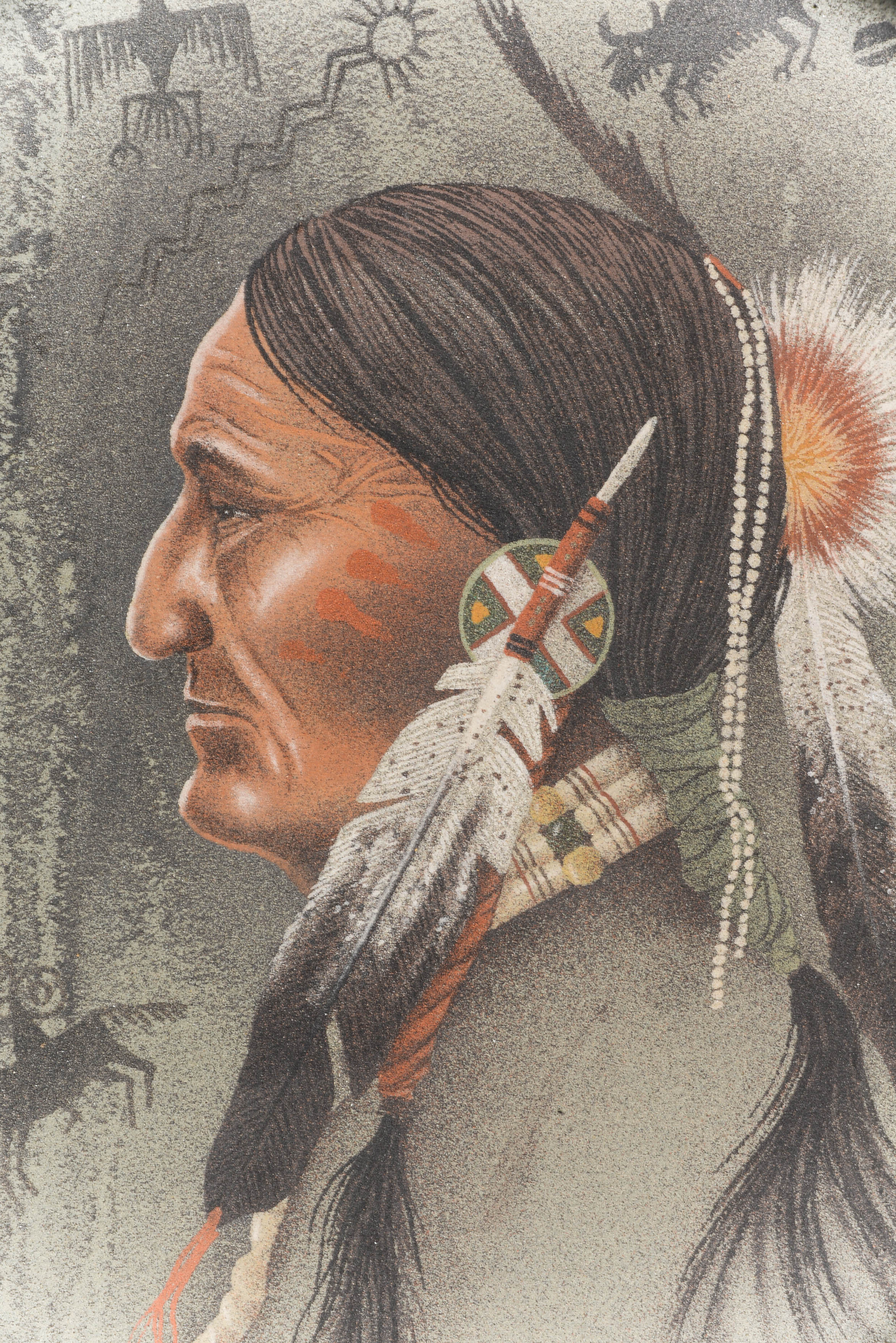 Eugene Baatsoslanii Joe Navajo Sandpainting "Old Warrior"