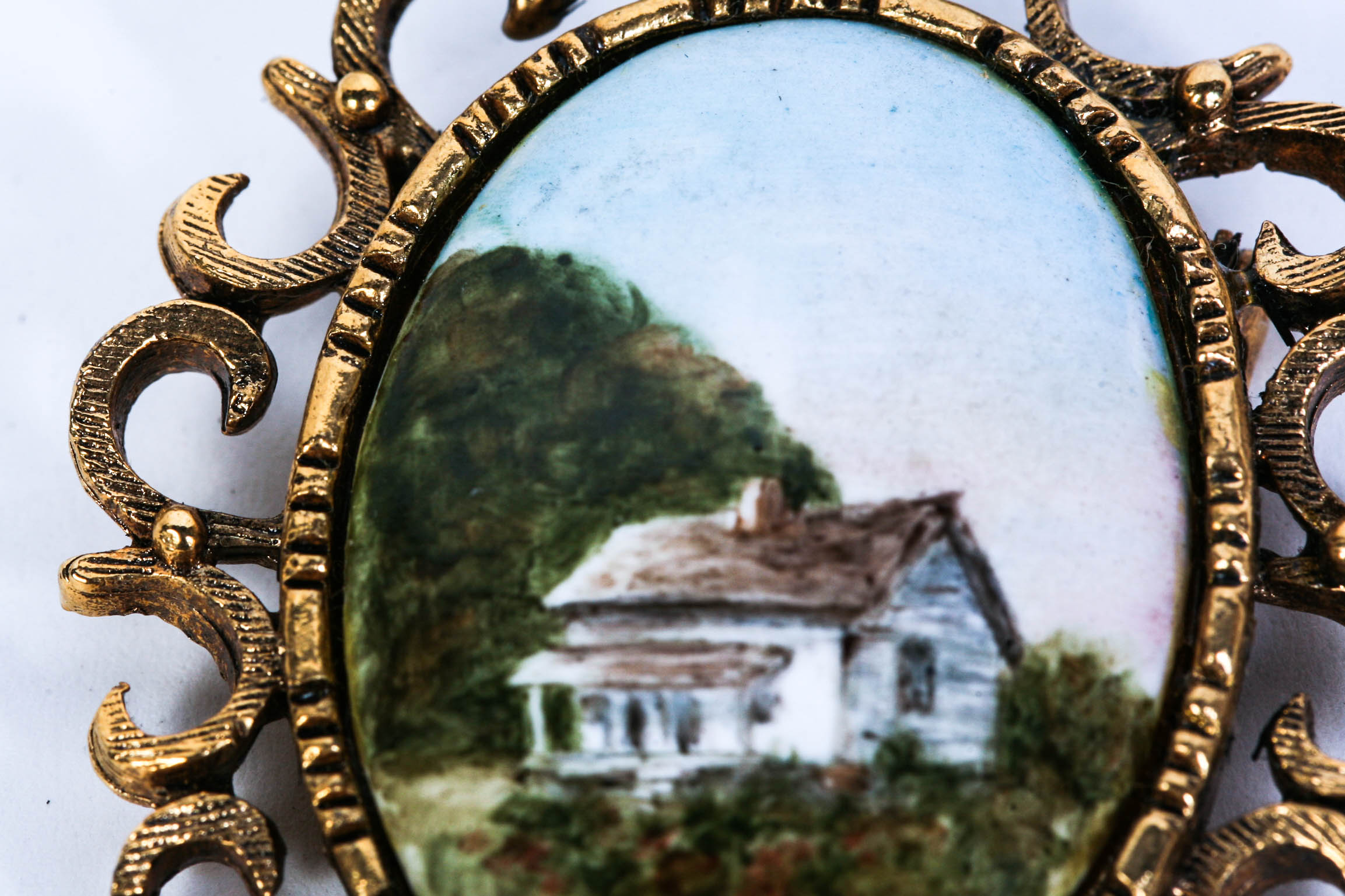 Signed Hand-Painted Brooch