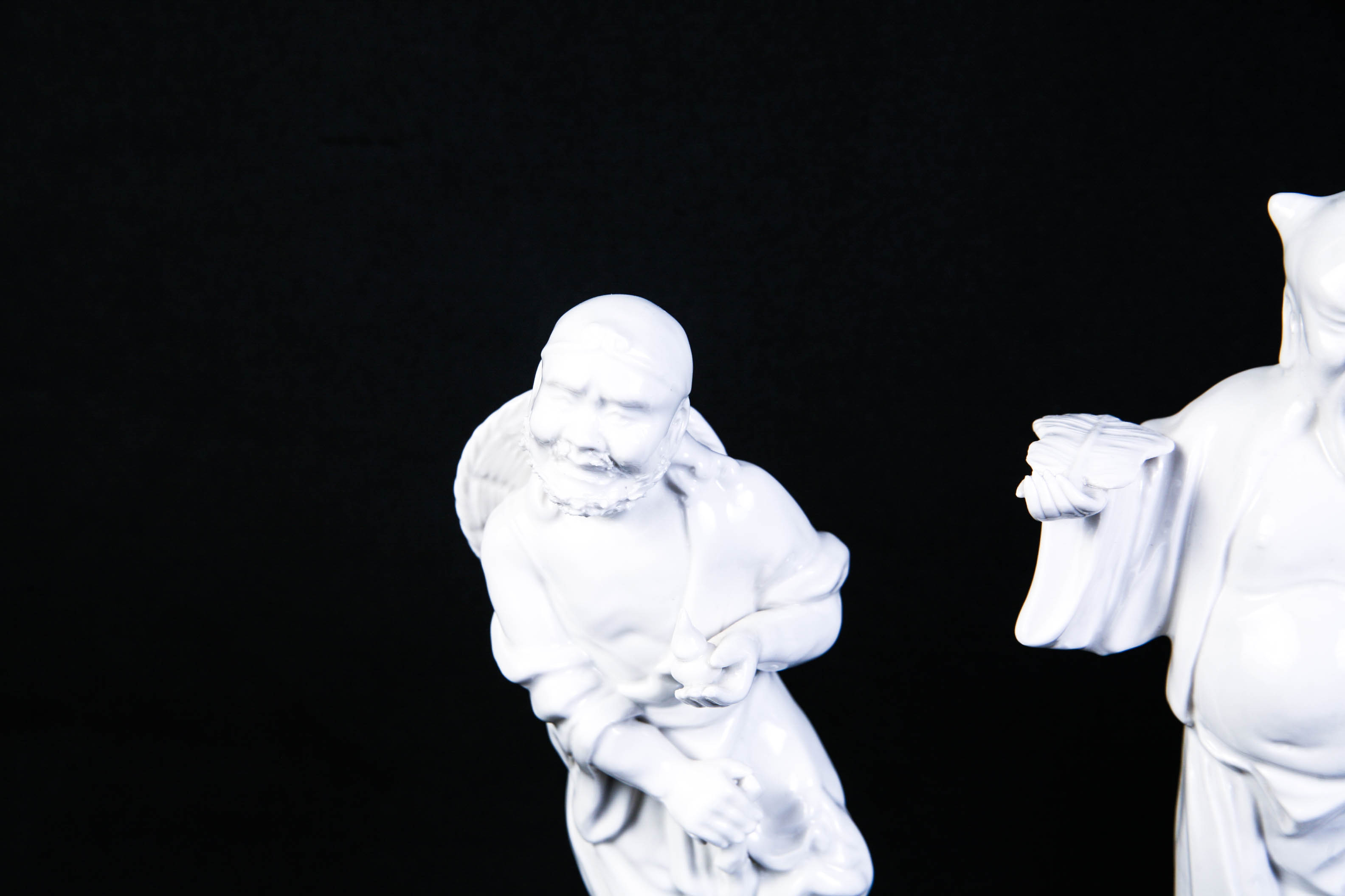 Set of Five Vintage White Chinese Porcelain Figures