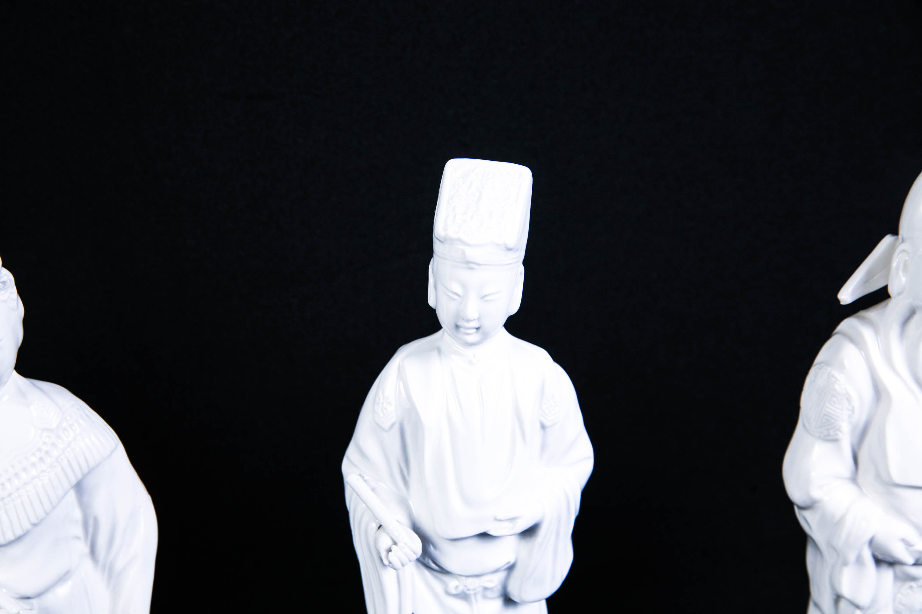 Set of Five Vintage White Chinese Porcelain Figures