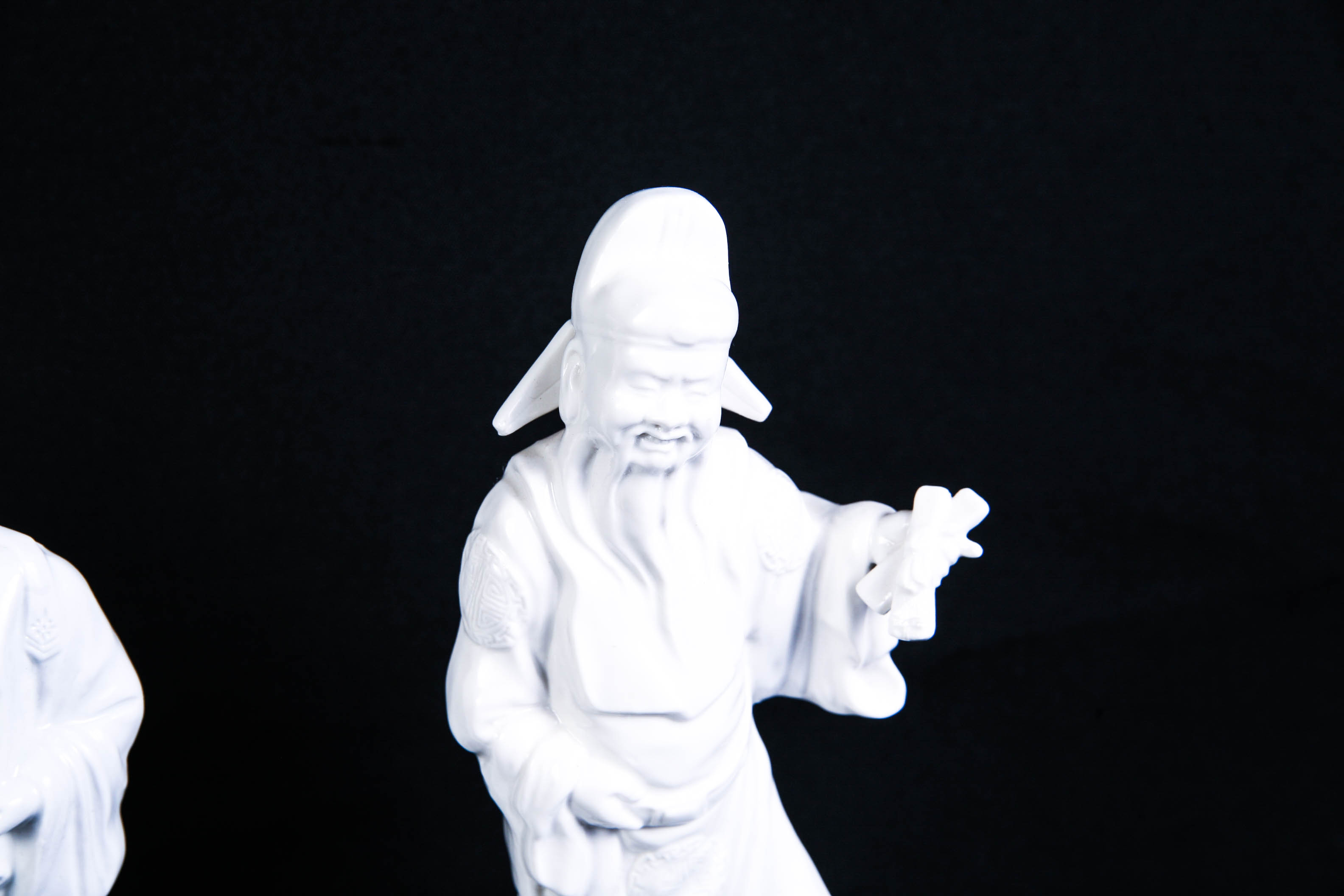 Set of Five Vintage White Chinese Porcelain Figures