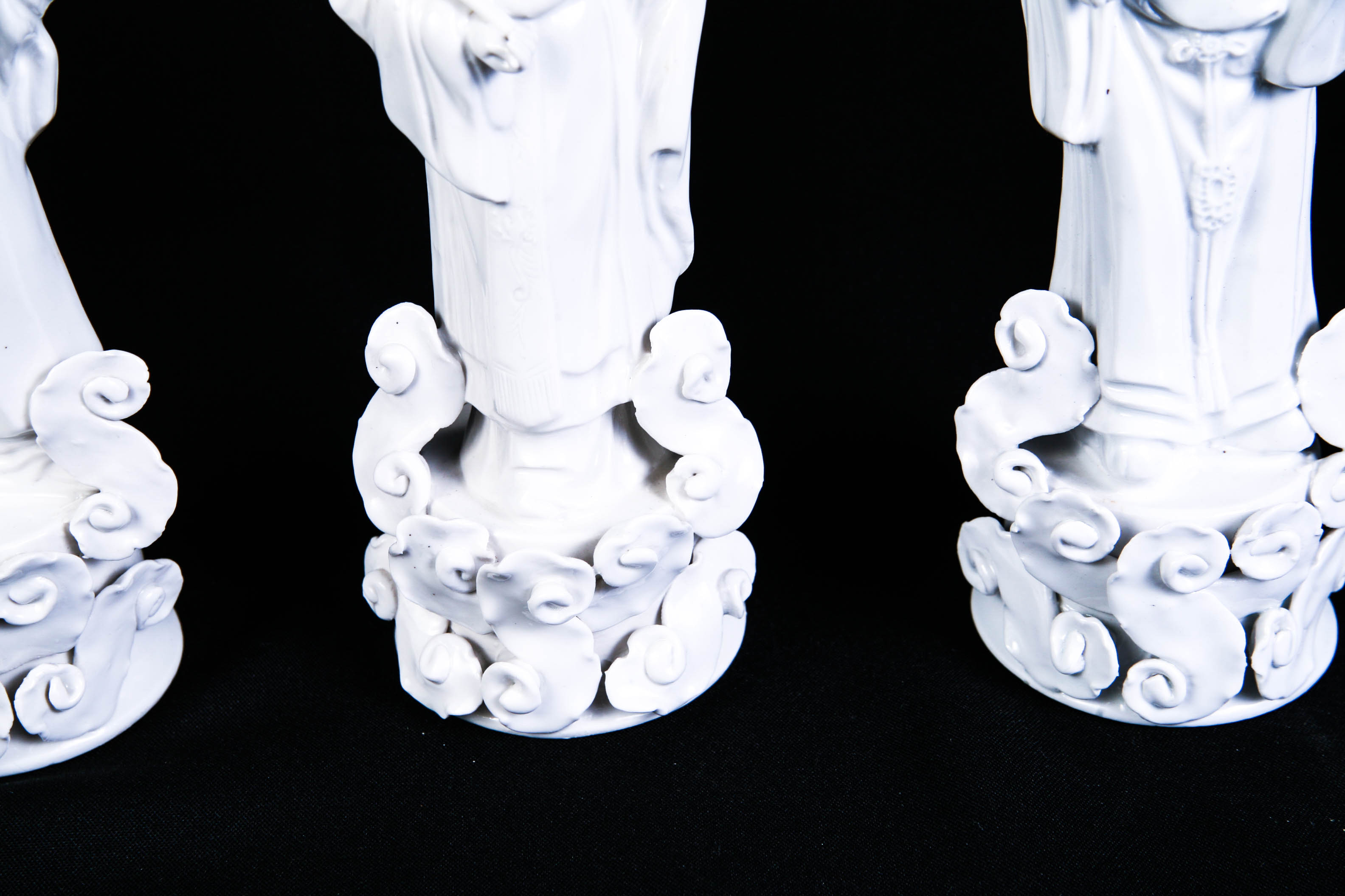 Set of Five Vintage White Chinese Porcelain Figures